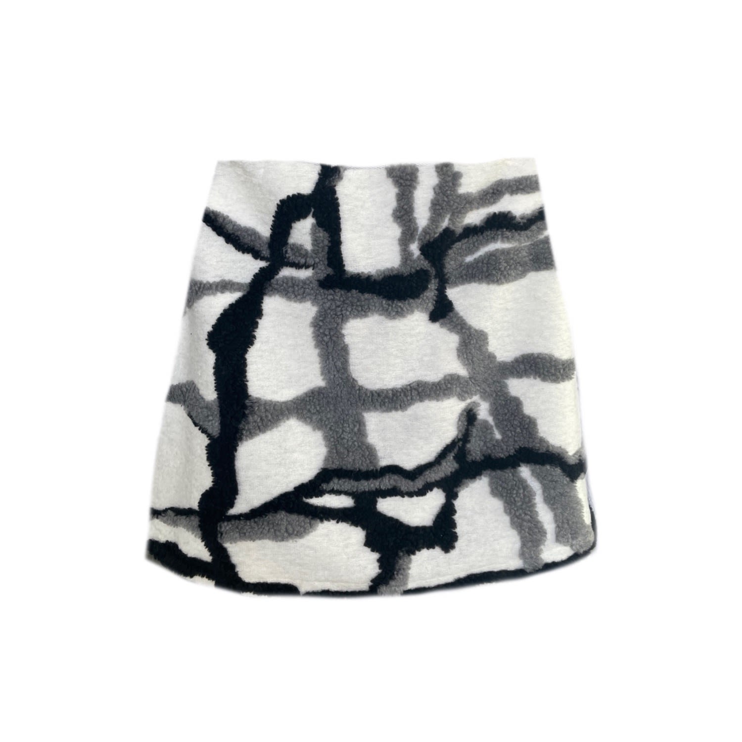 Women’s White Abstract Wool Mini Skirt Extra Small Mirimalist