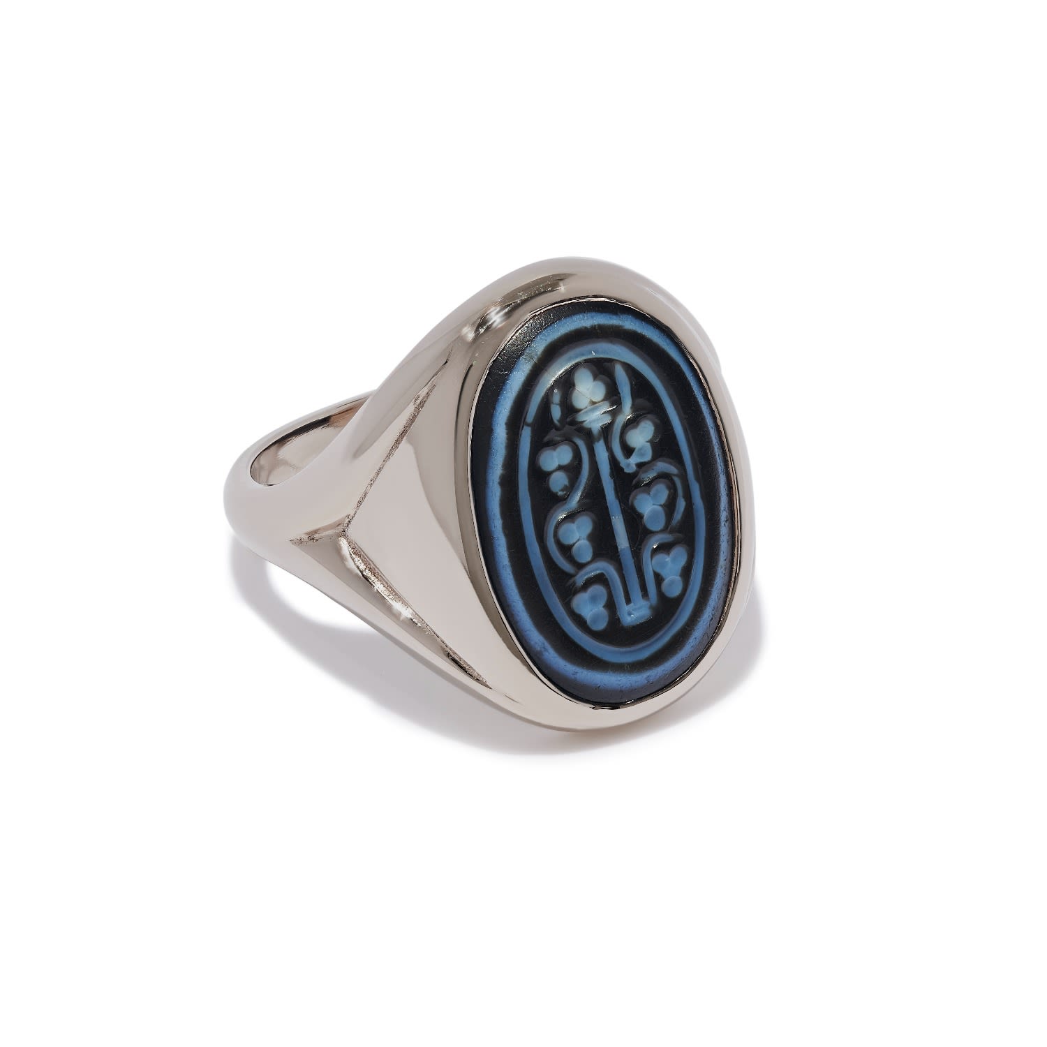 Women’s Blue Dionysiac Onyx White Gold Ring Kallos Fine Jewellery