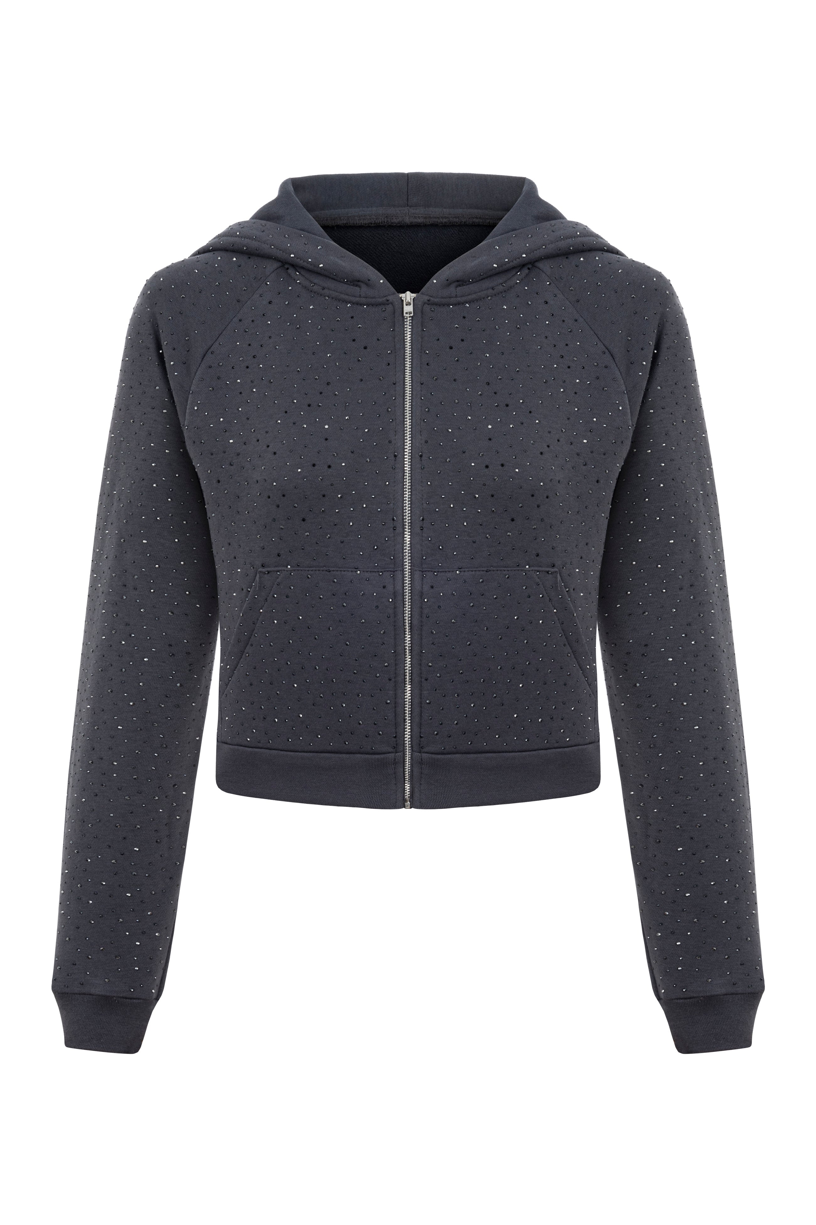 Women’s Grey Stellar Crystal Hoodie Extra Small Khéla the Label