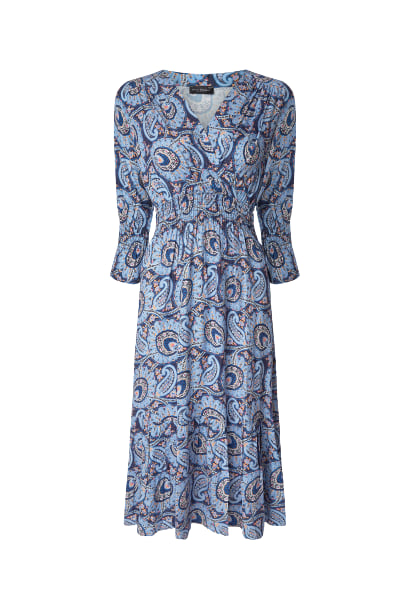 Women’s Tiered Midi Dress - Blue Large James Lakeland