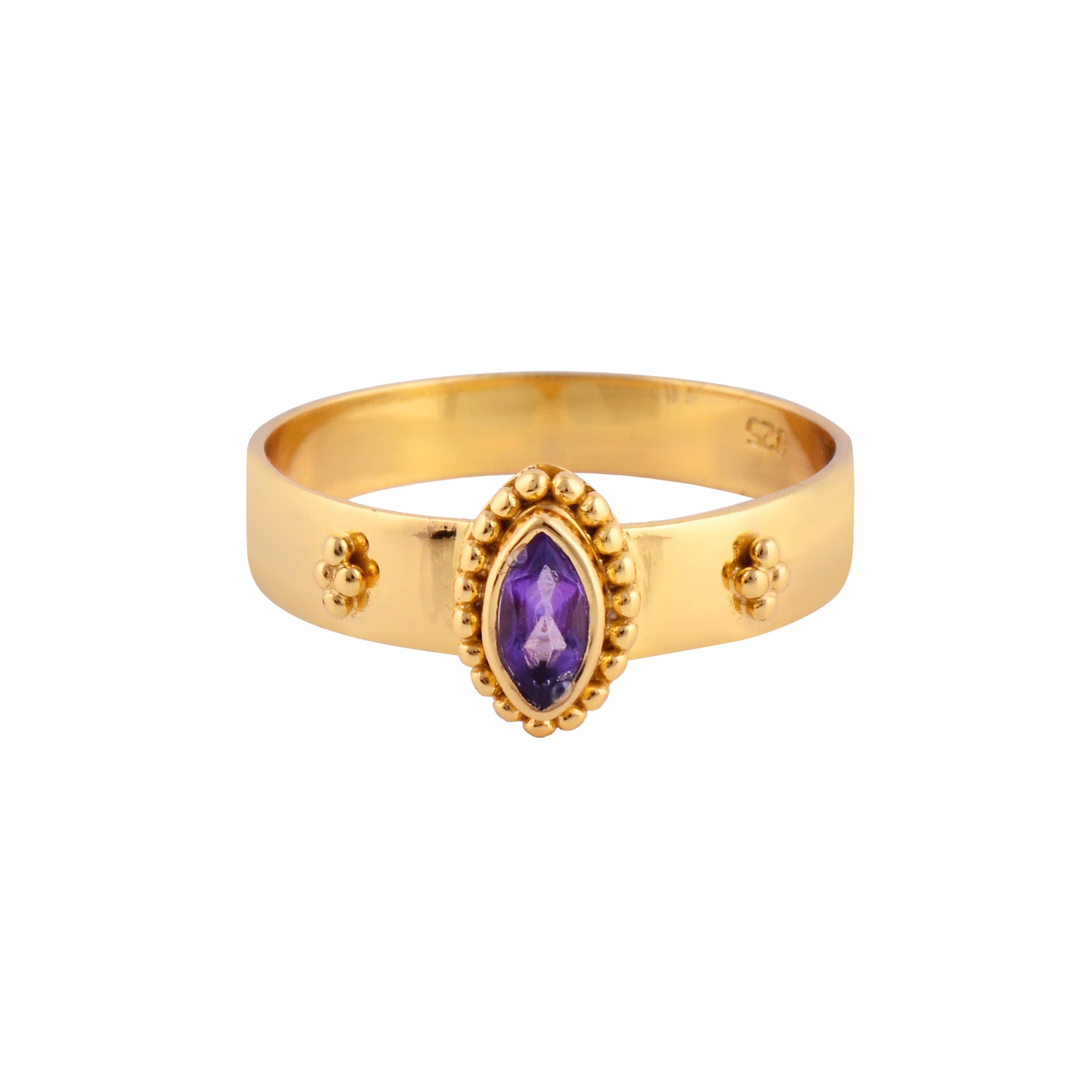 Women’s Pink / Purple / Gold Umalas Amethyst Gold Chunky Ring Cantik by Camilla