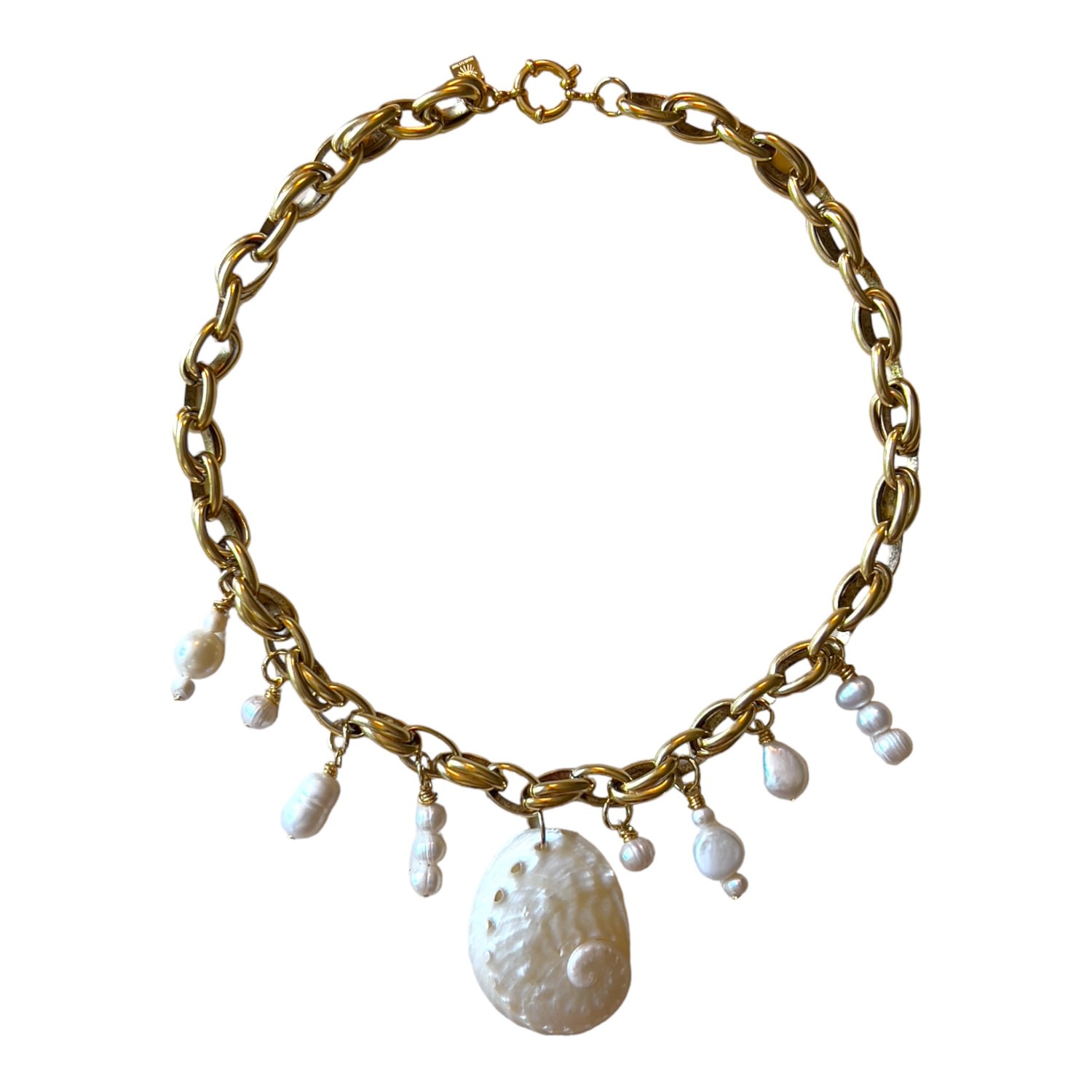 Women’s White / Gold Cala Pearl & Shell Necklace Sccollection