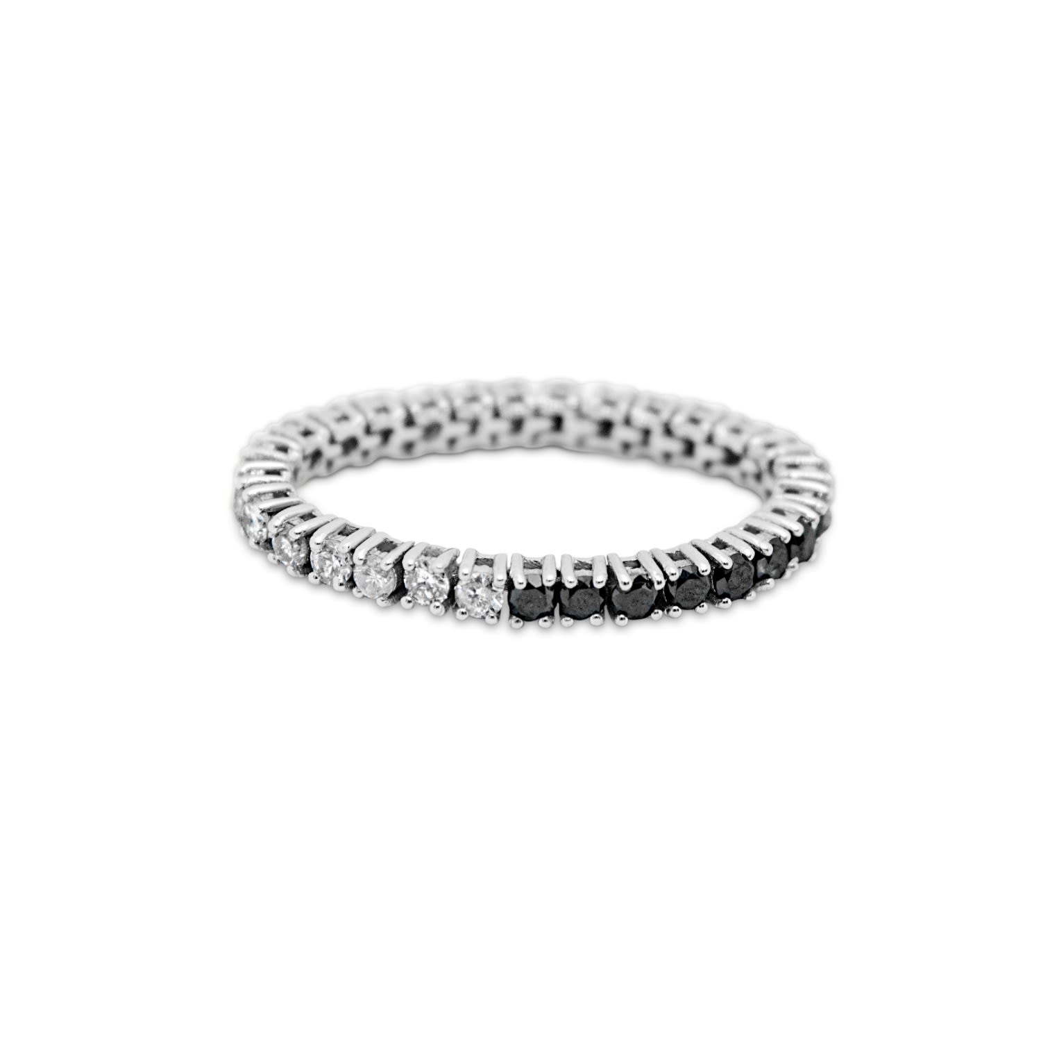 Women’s Black / White Eco-Fine Ring With Diamonds Cristina Cipolli Jewellery
