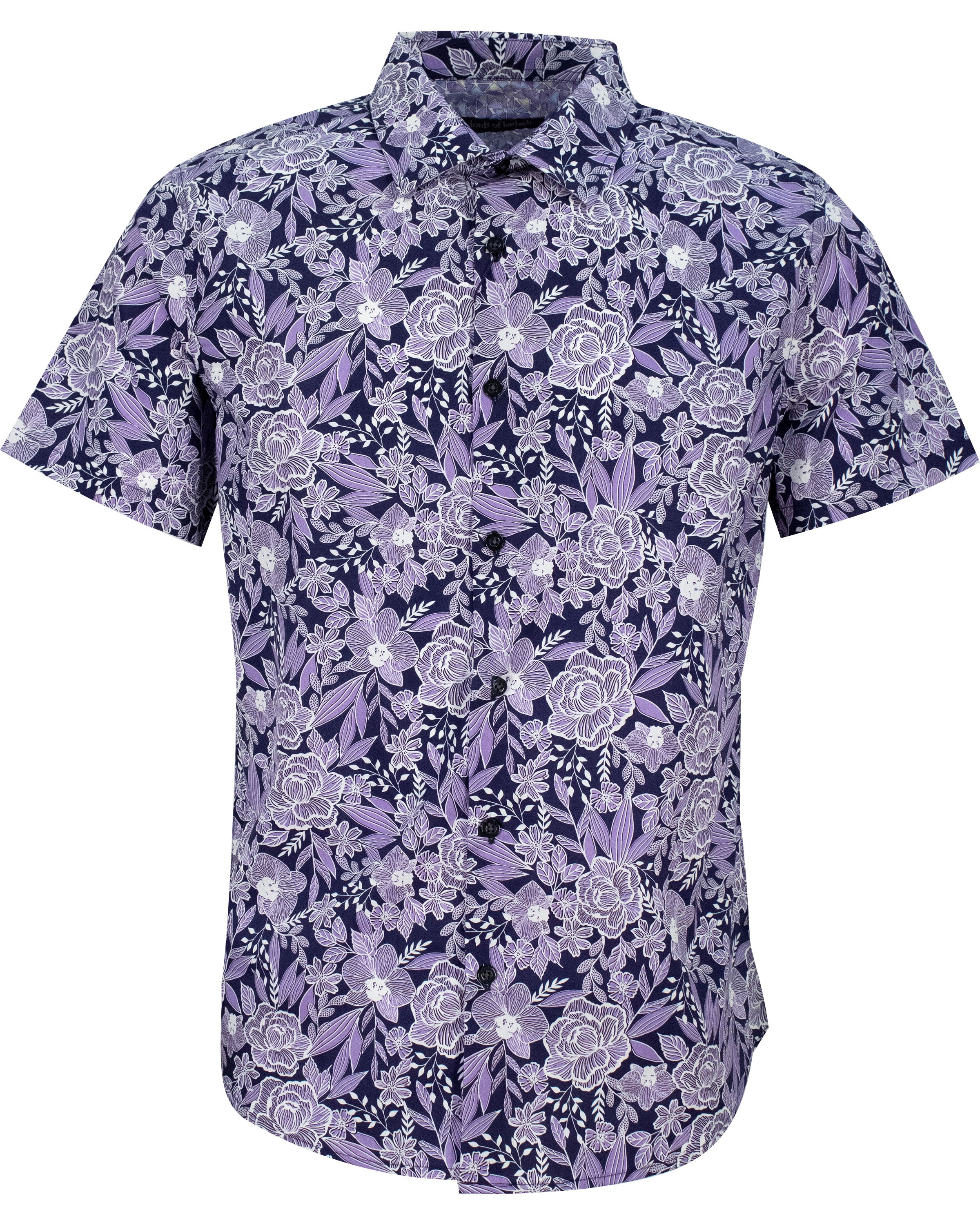 Men’s Pink / Purple Scott Handcut Floral Shirt - Purple Large Lords of Harlech