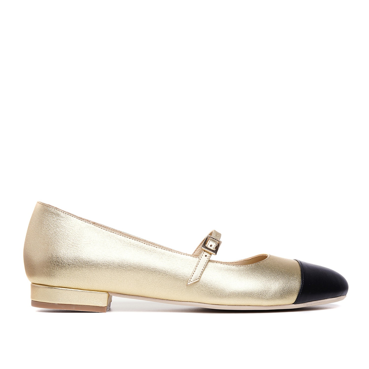 Women’s Gold Mimi Round Toe Mary-Jane 7.5 Uk Ginissima