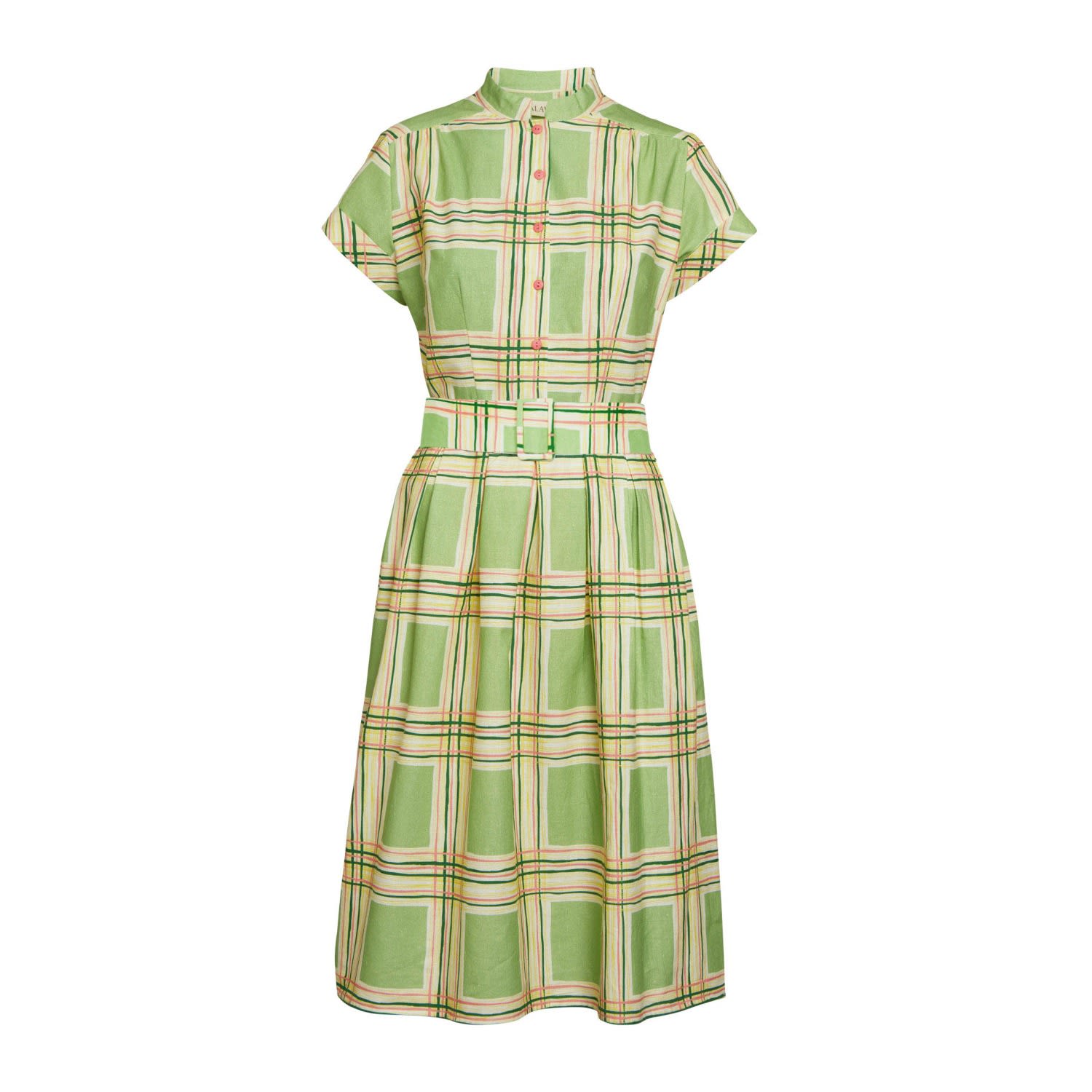 Women’s Louise - Green Checks Dress Extra Small Palava