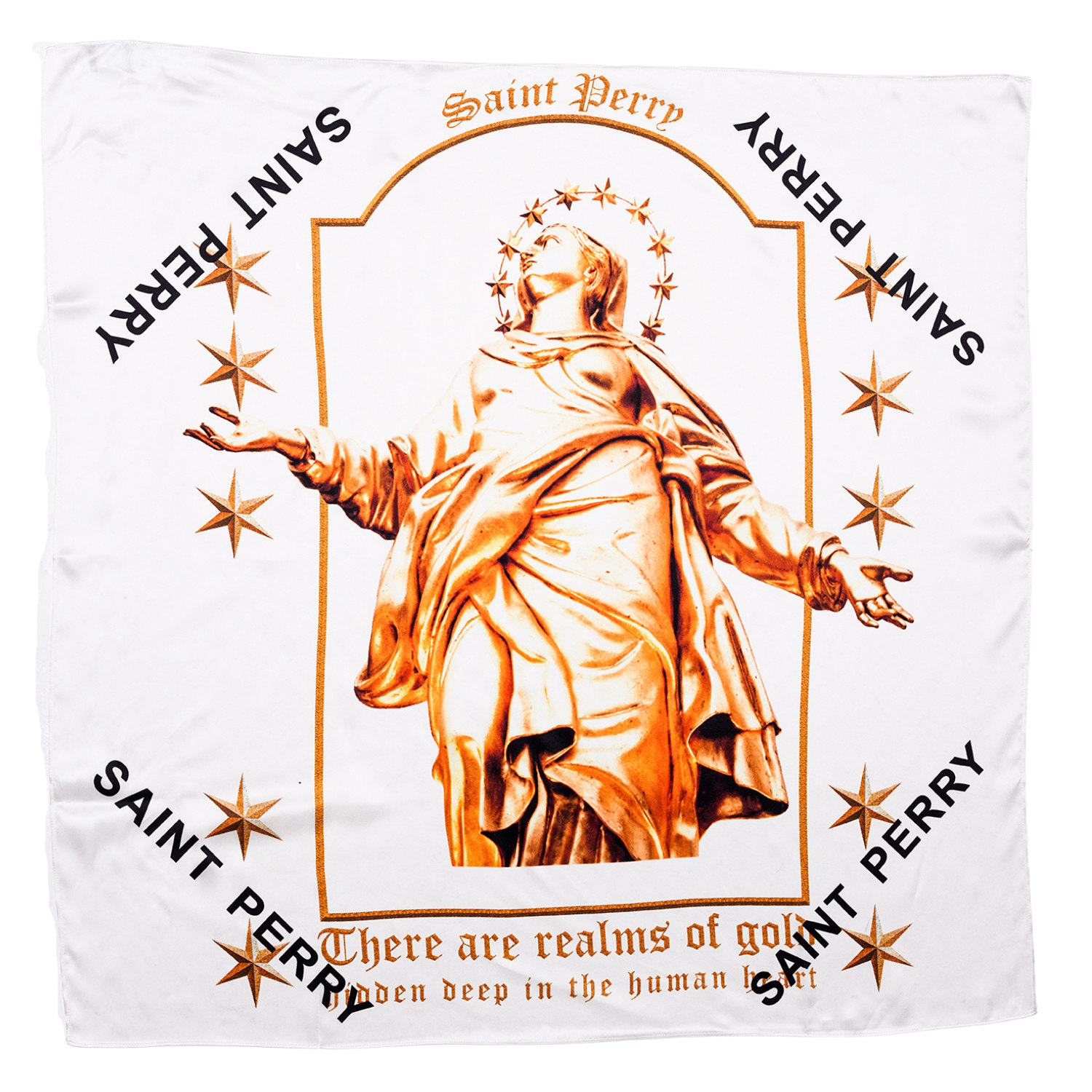 Women’s White Scarves - Realms Of Gold One Size Saint Perry