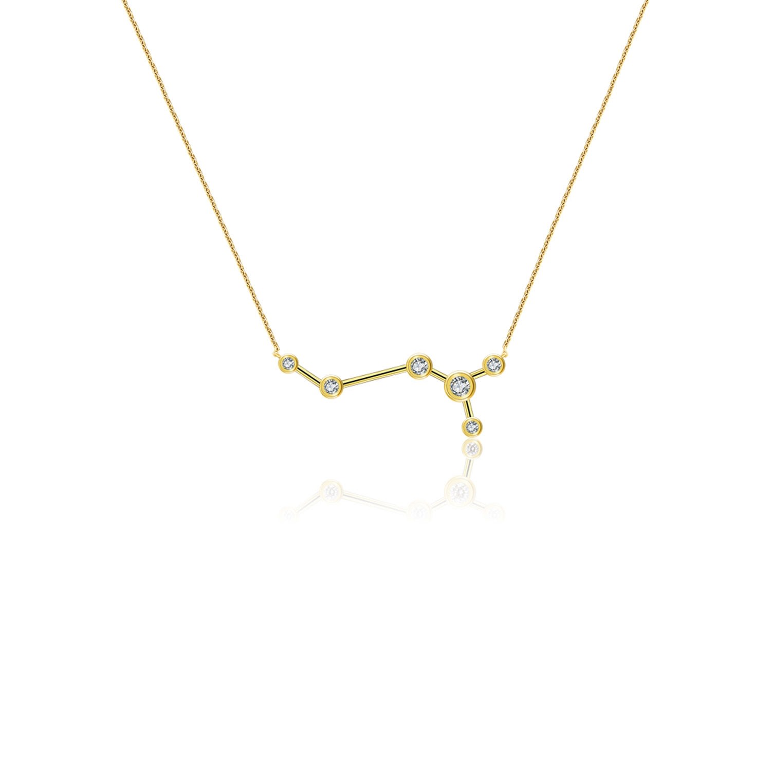 Women’s Scorpio Zodiac Constellation Necklace 18K Yellow Gold & Diamond Genevieve Collection