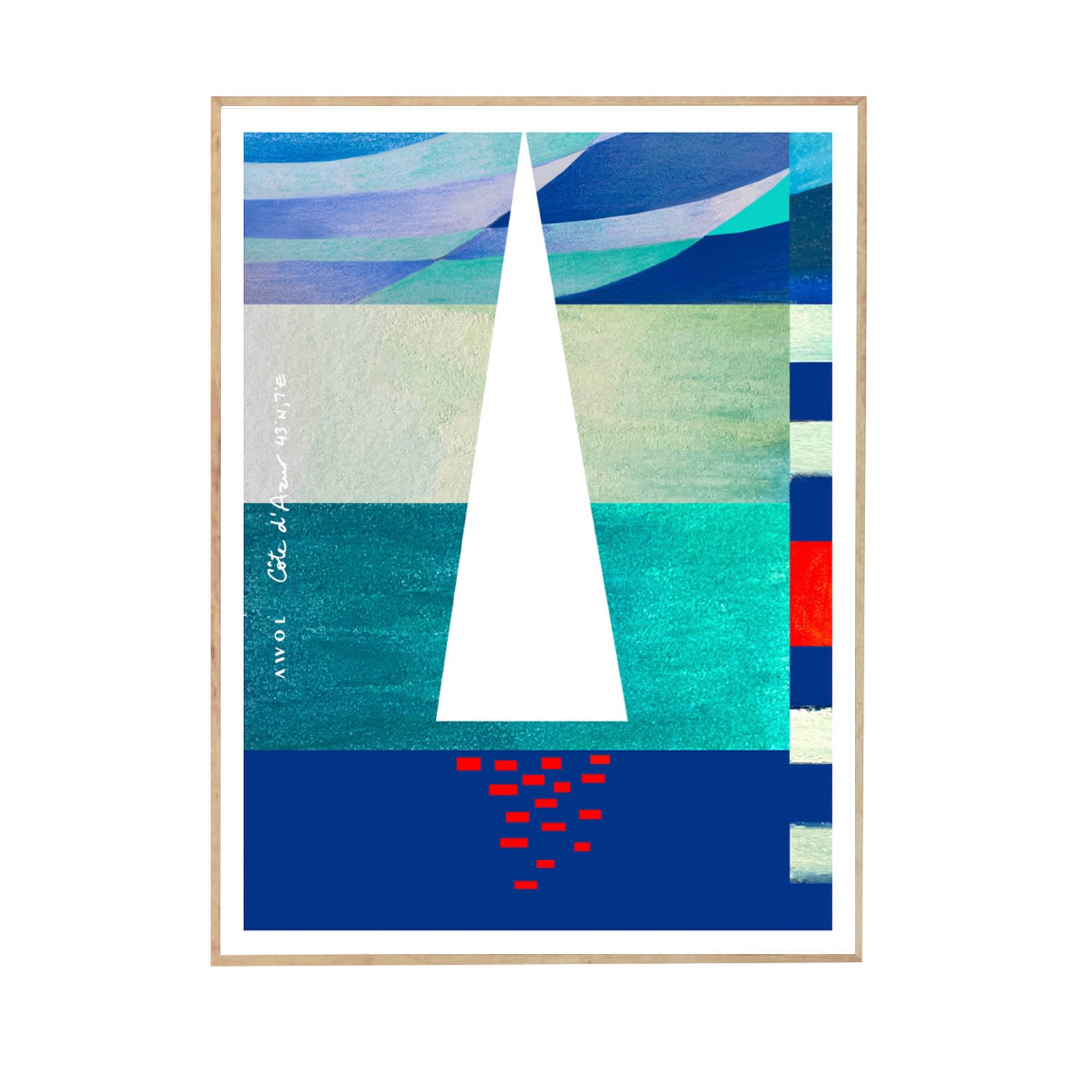 South Of France Sailboats On The Sea Abstract Art Print Awol