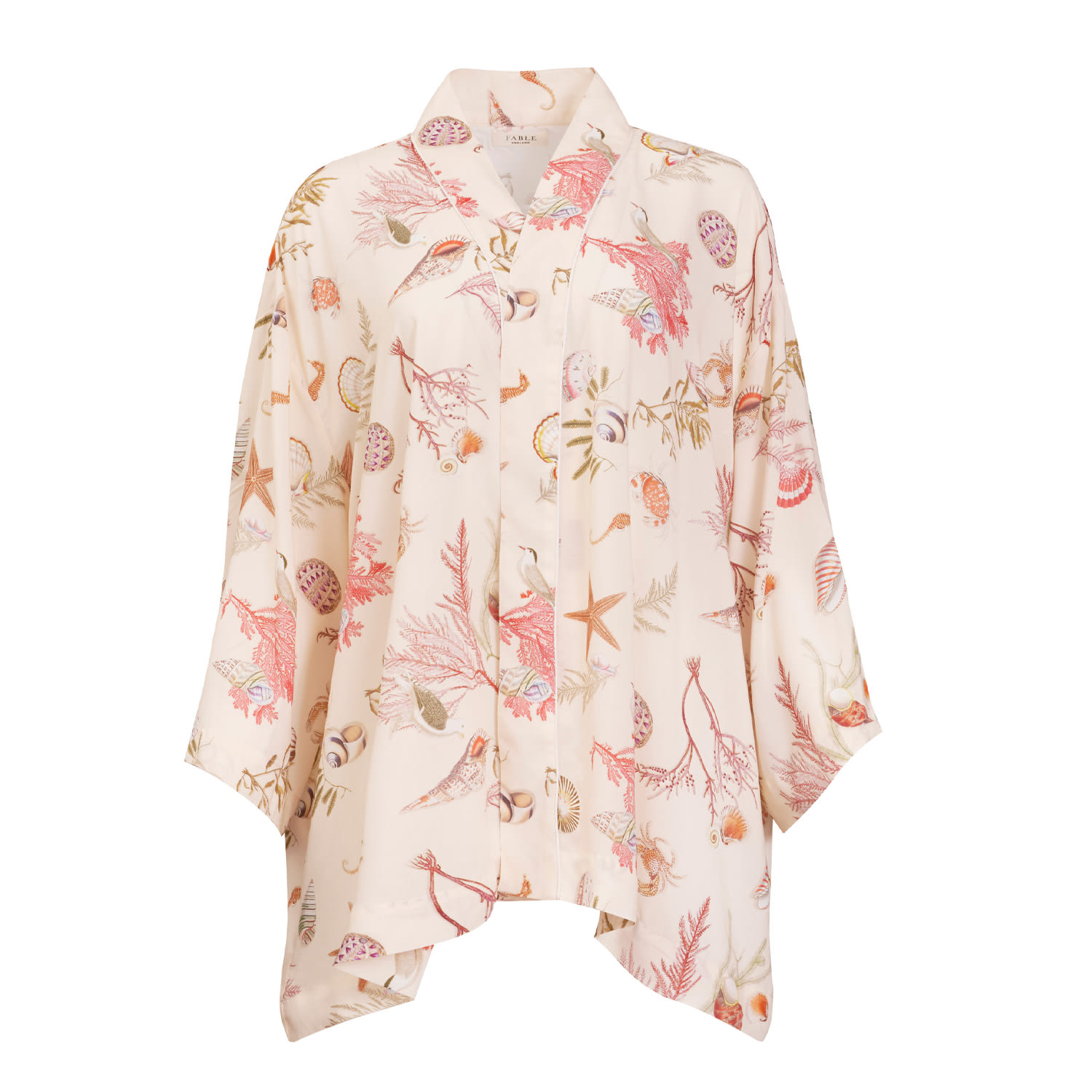 Women’s Neutrals Fable Whispering Sands Lotus Pink Short Kimono One Size Fable England