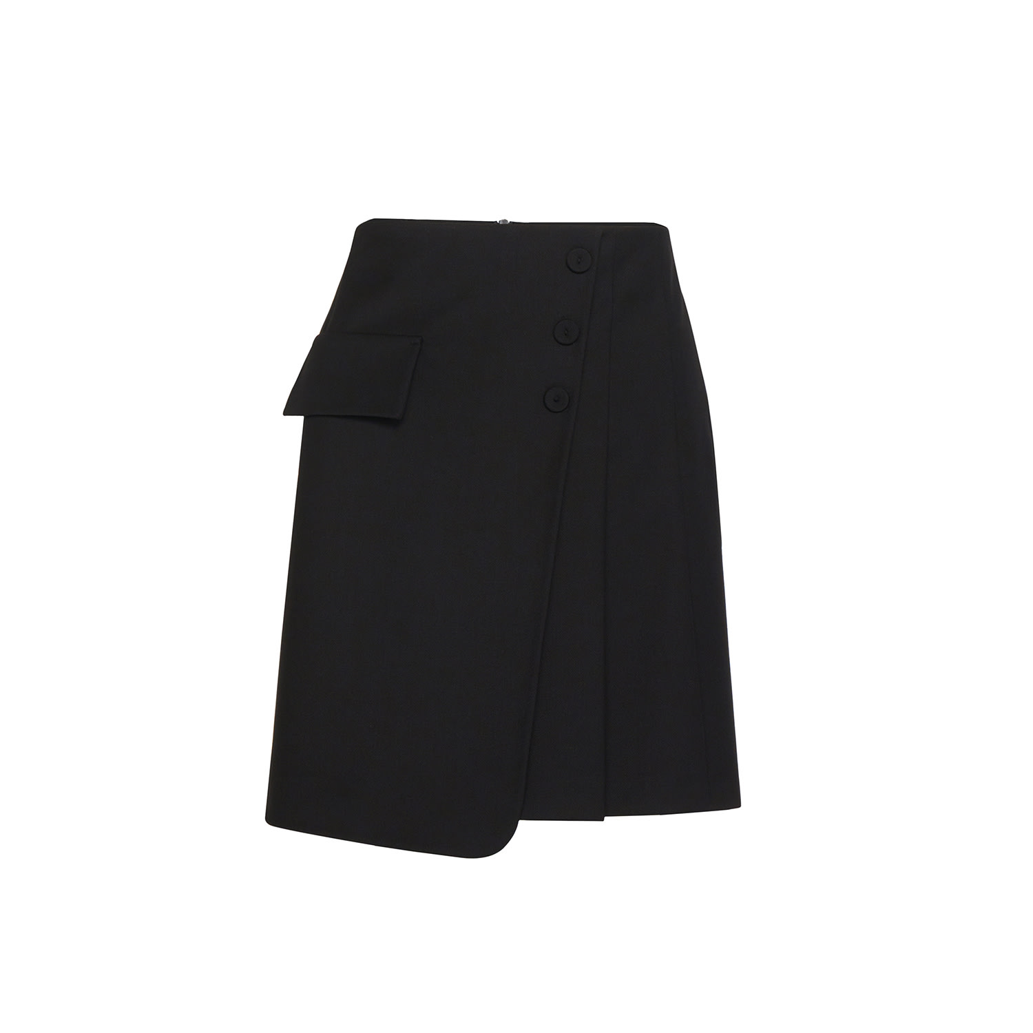 Women’s Pocket Flap Detail Black Mini Skirt Medium Rue Les Createurs