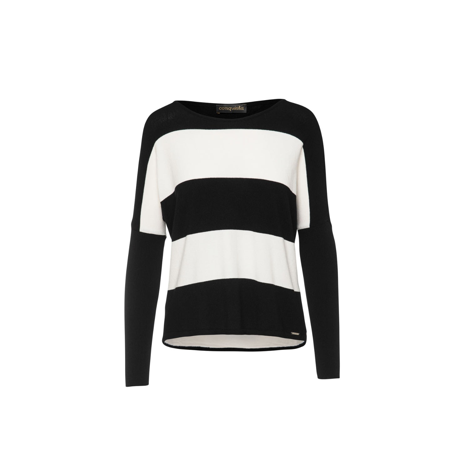 Women’s Black & White Striped Sweater Small Conquista