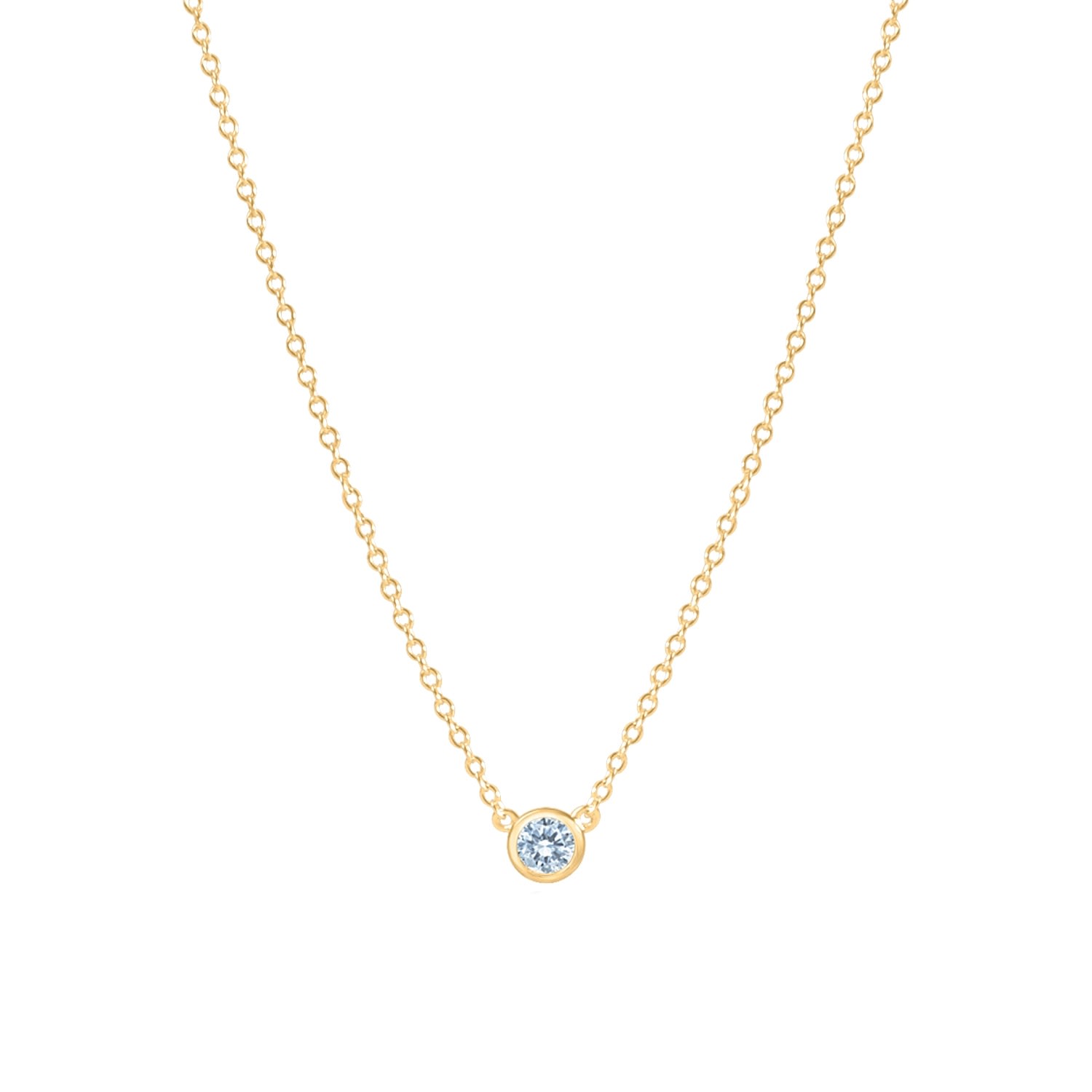 Women’s Aquamarine March Birthstone Necklace Recycled 18K Gold Vermeil La Côte Club