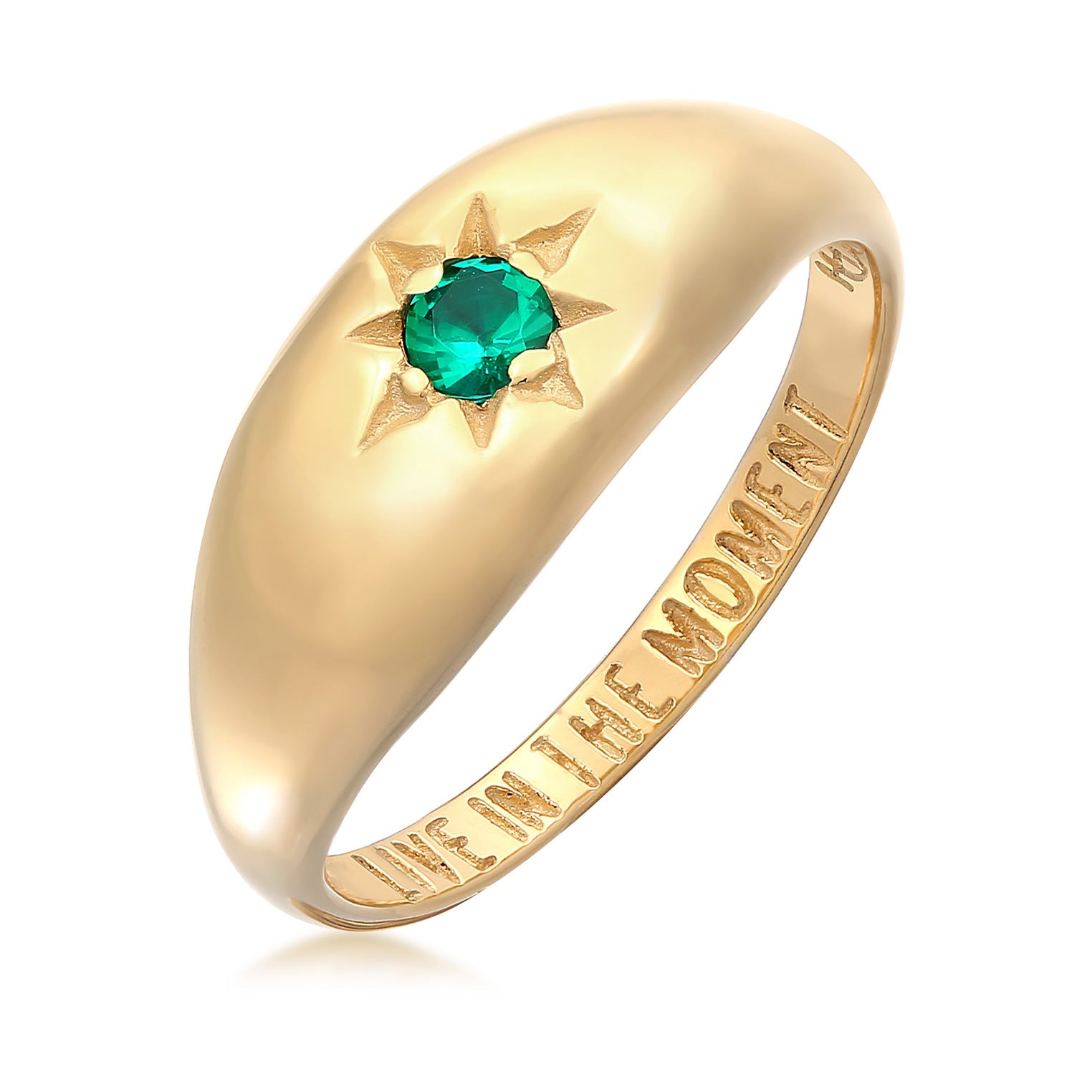 Women’s Emerald Moment Solid Gold Ring Haze & Glory