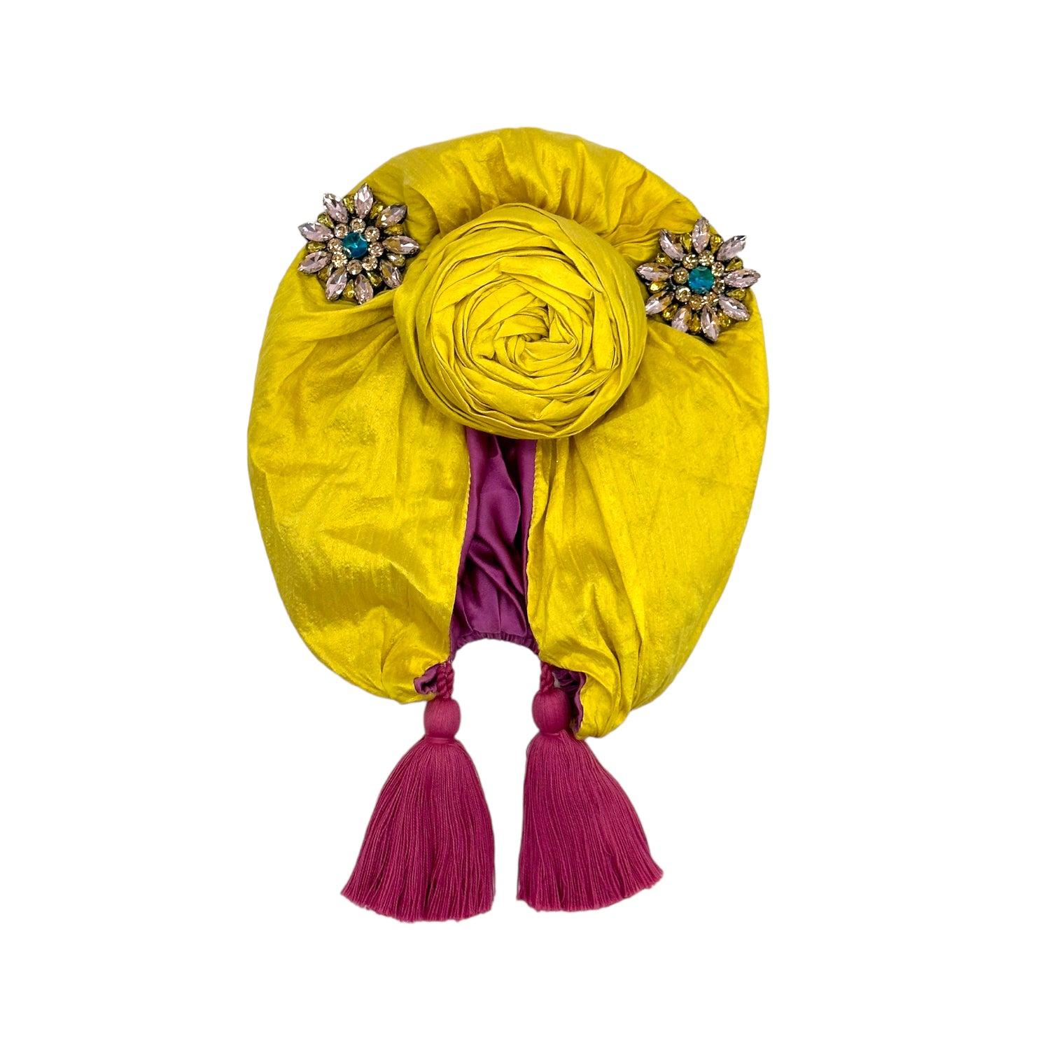 Women’s Yellow / Orange Edith Diamante Yellow Tassel Turban One Size Julia Clancey