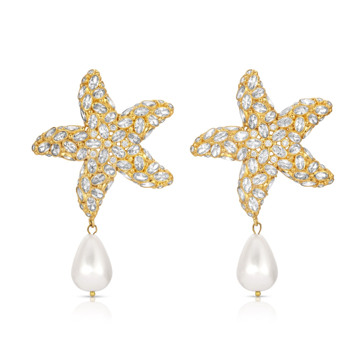 Women’s Gold Stella Di Mare Earrings - Star Fish Earrings - Summer Earrings - Large Statement Earrings Zepplin the Label