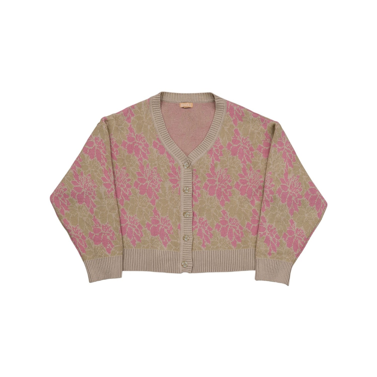 Pink / Purple Womens Floral Knit Cardigan Small Balou