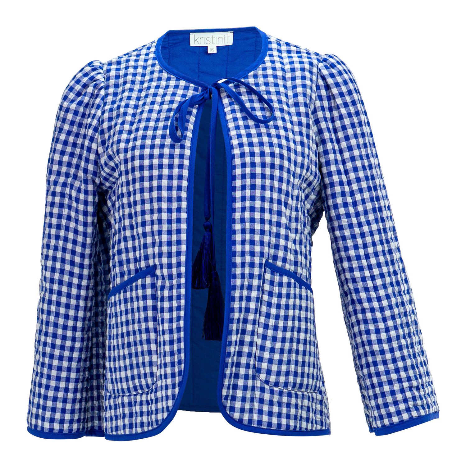 Women’s Blue Talia Jacket Gingham Large Kristinit