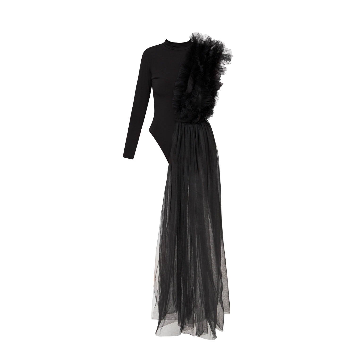 Women’s Black Deconstructed Maillot Bodysuit Medium Lia Aram