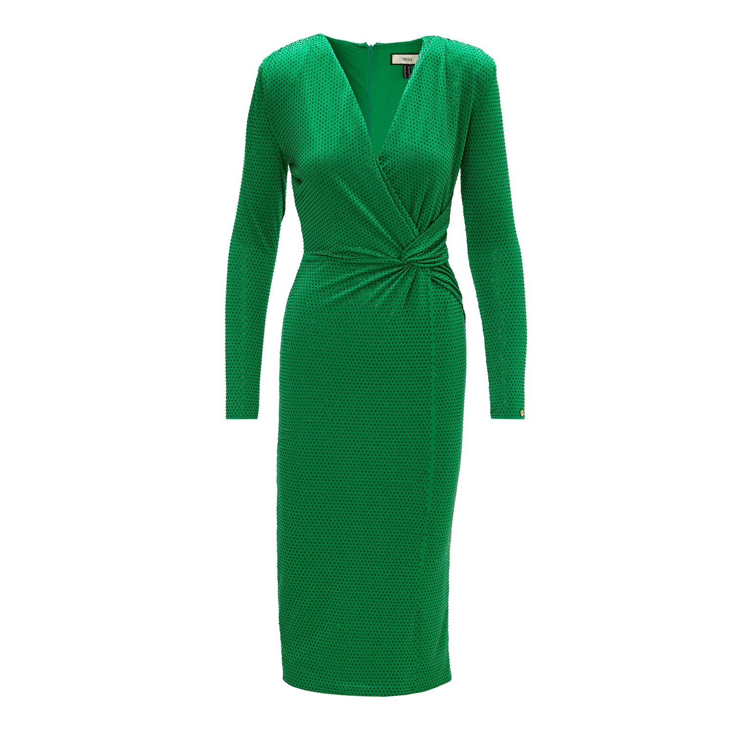 Women’s Stud-Embellished Midi Dress Green Xxs Nissa