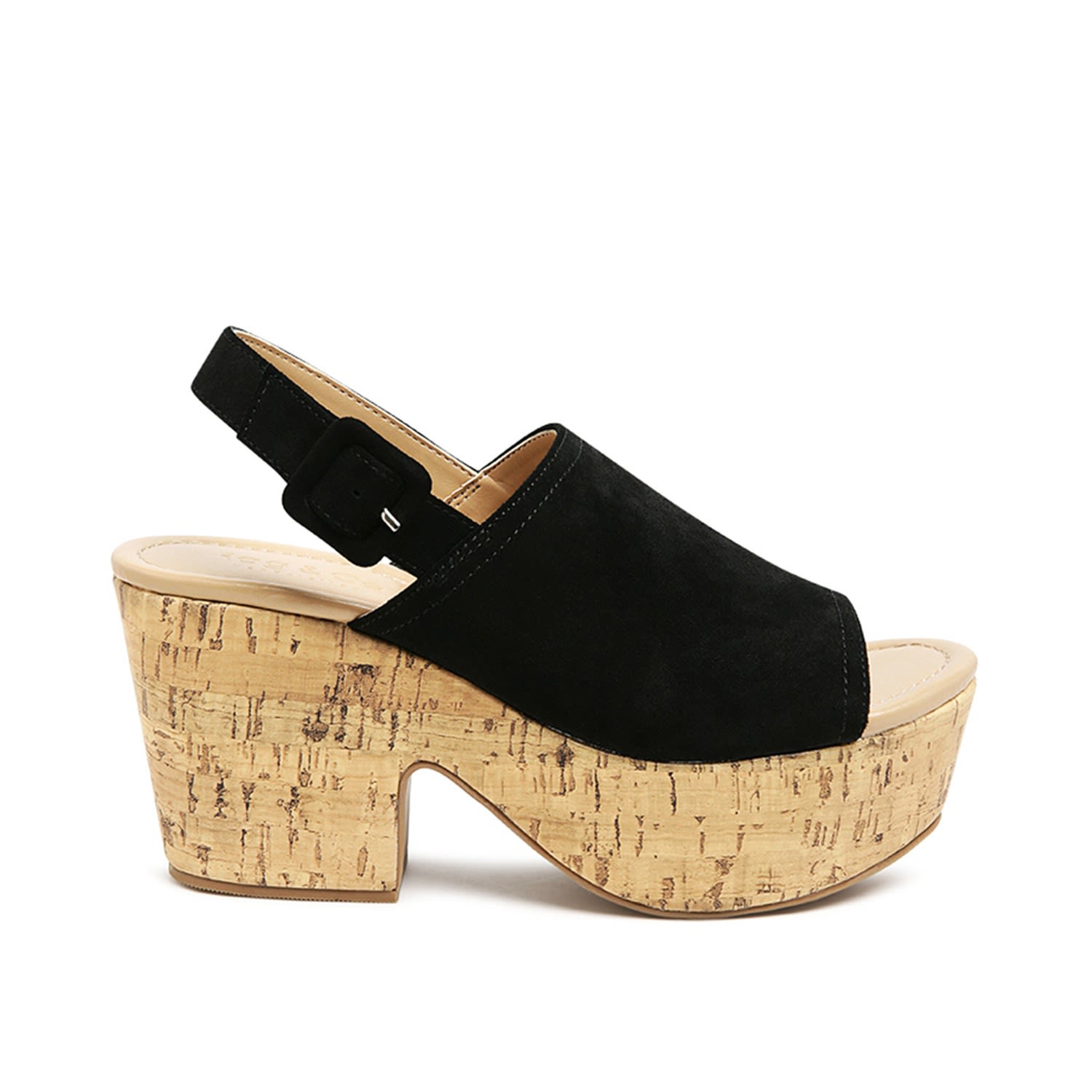 Women’s Vendela Leather Slingback Platform Sandal In Black 5 Uk Rag & Co.