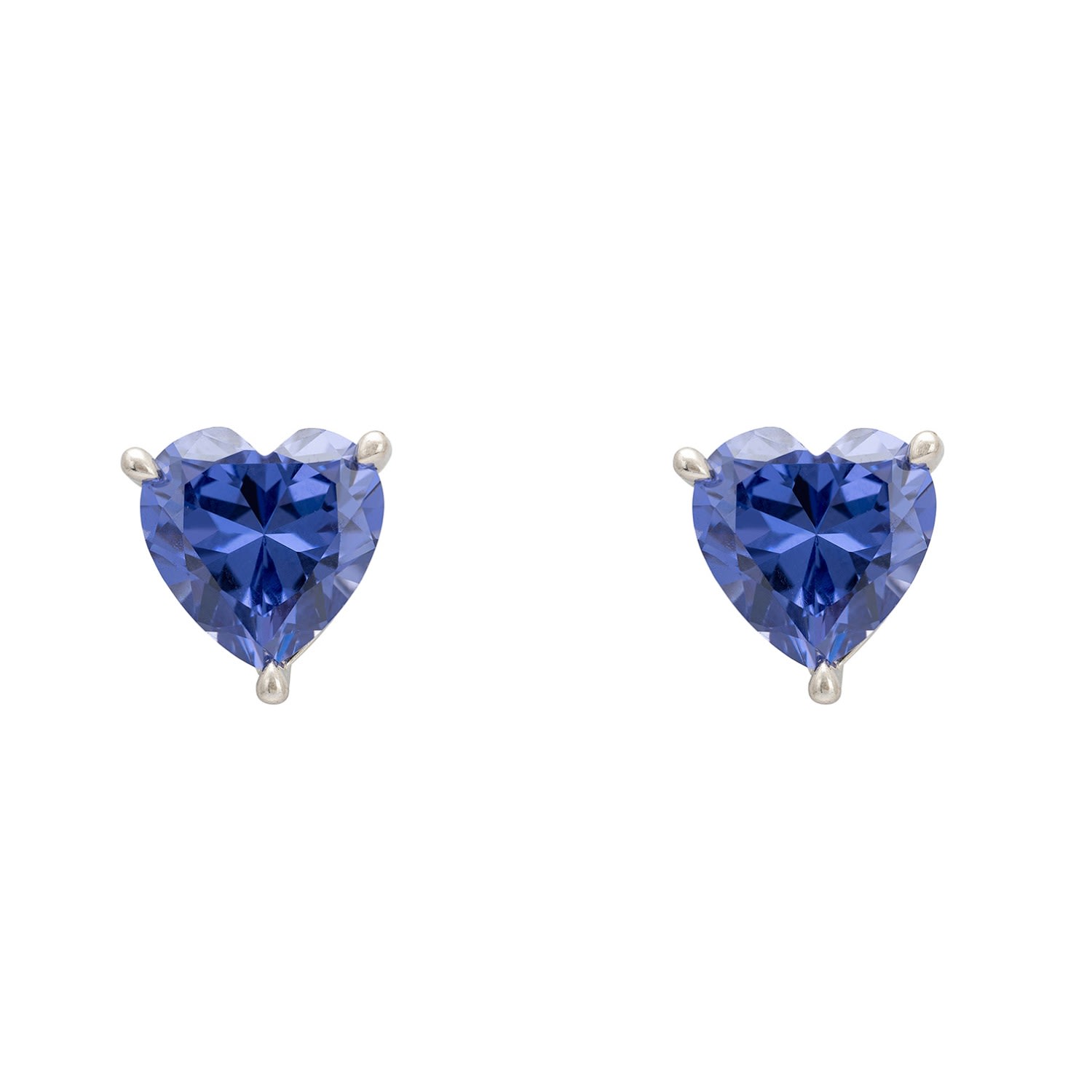 Women’s Blue / Silver Amore Heart Stud Earrings Tanzanite Silver Latelita