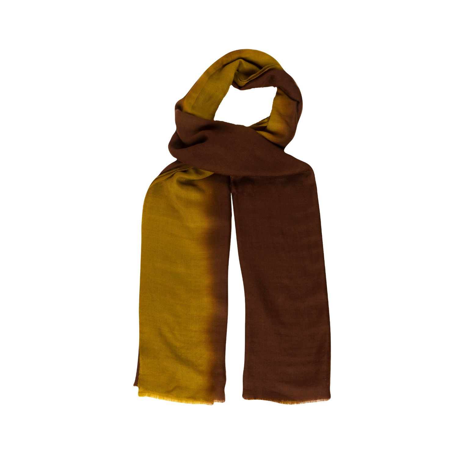 Women’s Brown / Neutrals Handwoven Ombré Brown Cashmere Scarf Heritagemoda