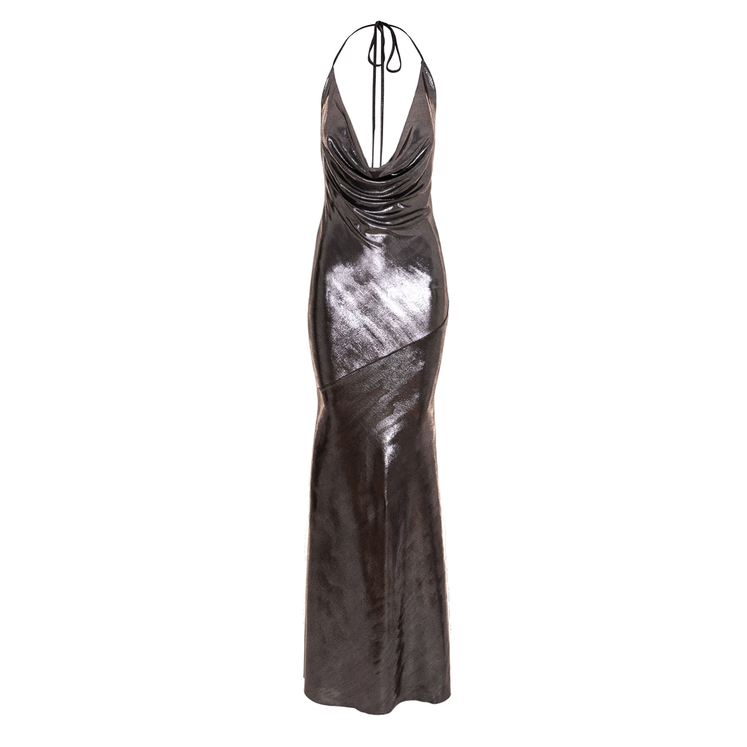 Women’s Silver Ibiza Metallic Jersey Maxi Dress Large Roserry