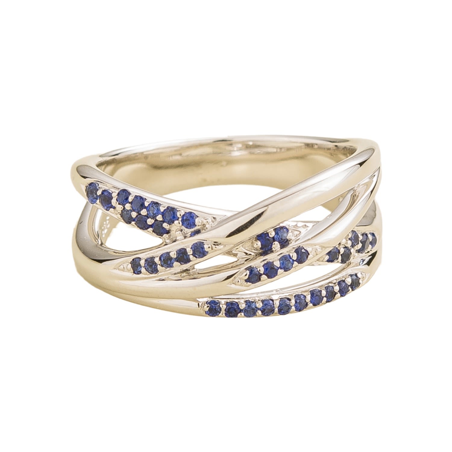 Women’s Silver / Blue / White Val Ring In Blue Sapphire Set In White Gold Juvetti