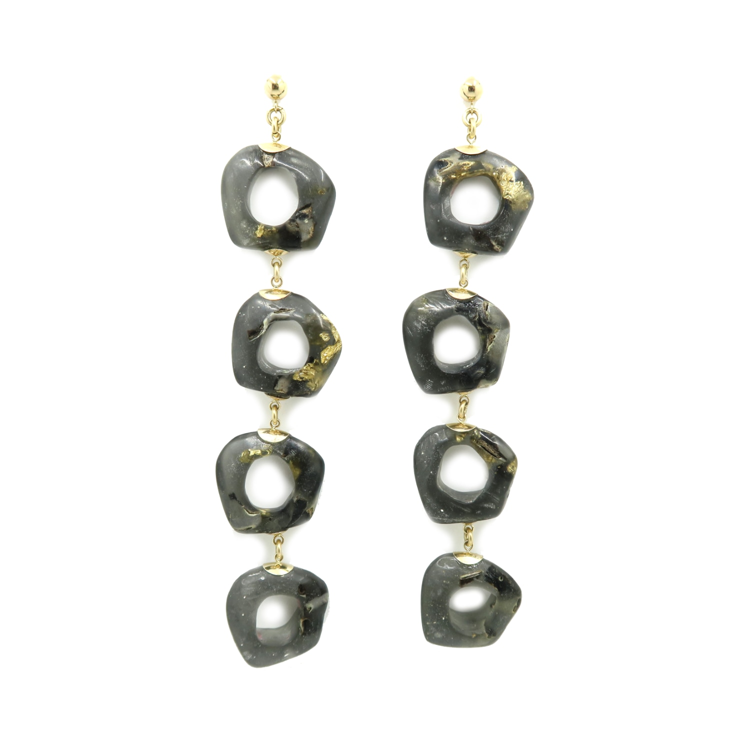 Women’s Gold / Black Carver Chain Earrings - Gold Bio-Trimmings