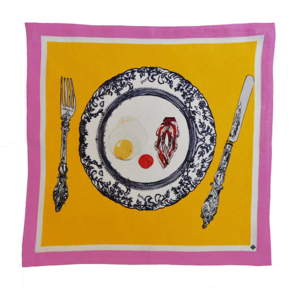 Linen Table Napkin - Egg & Bacon One Size Jessica Russell Flint