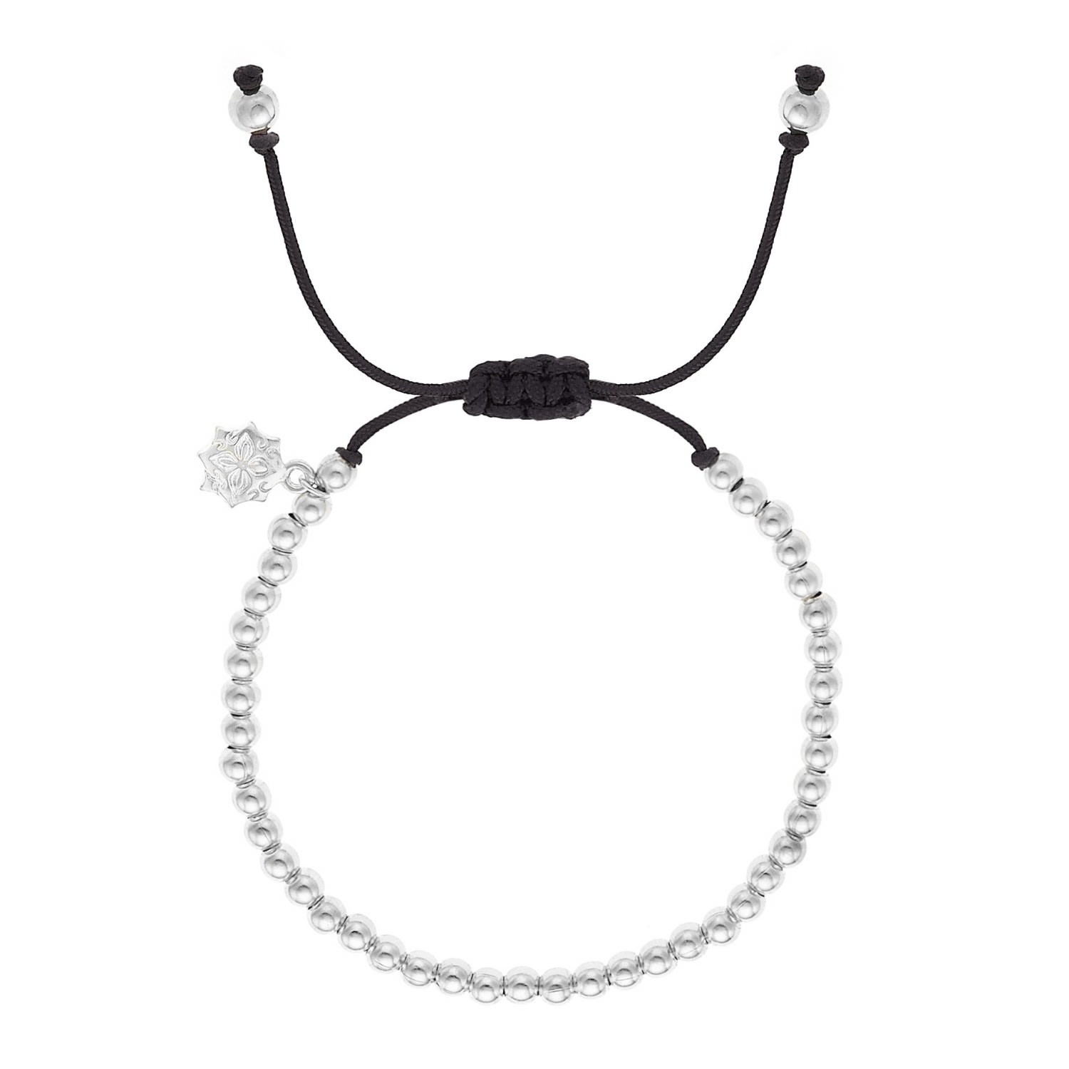 Silver Men’s Black Misanga Bracelet Dower & Hall