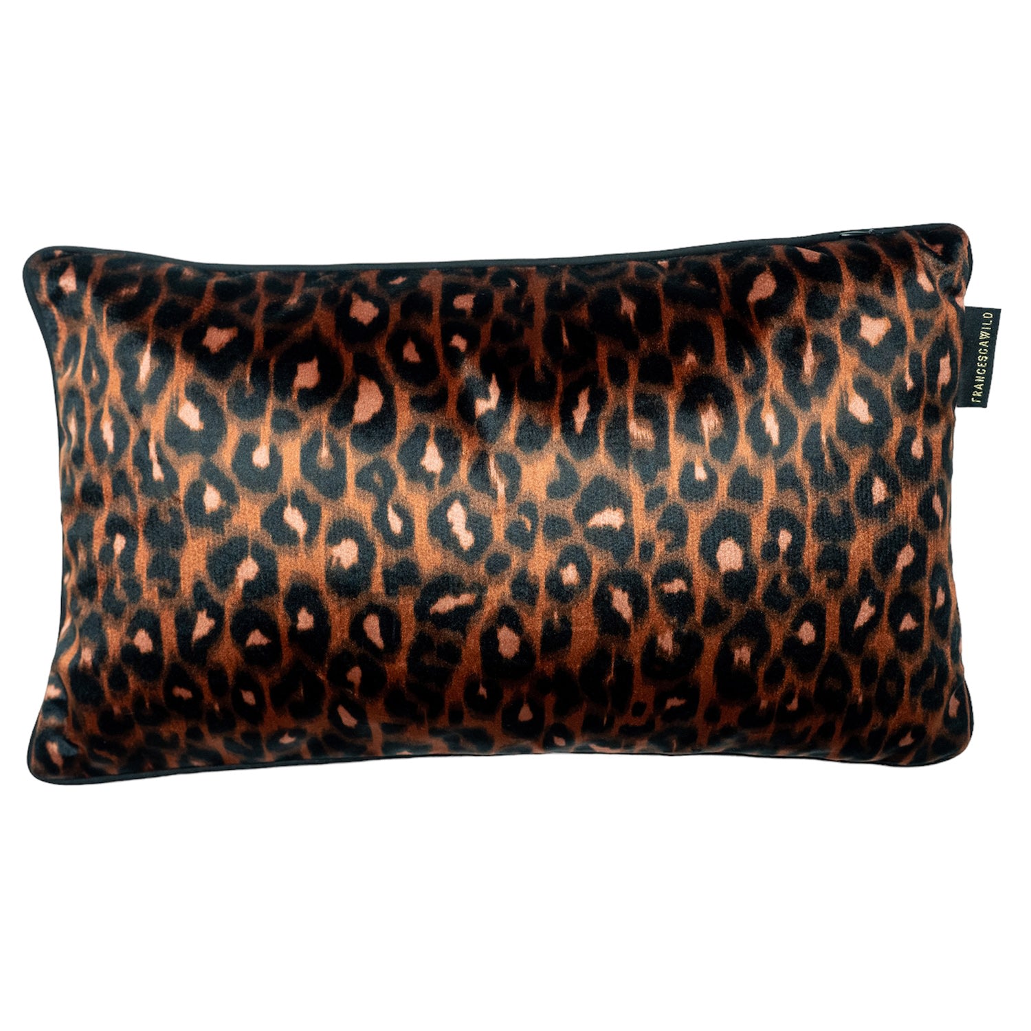 Neutrals / Black / Brown Leopard Printed Cushion Cover Francesca Wild