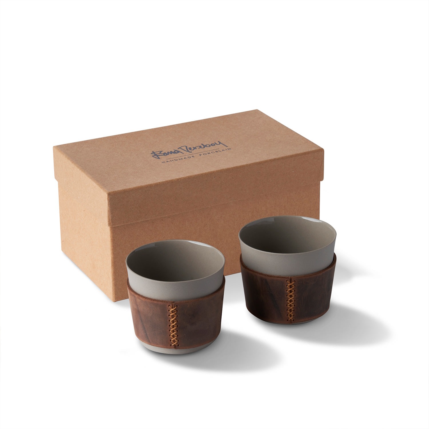 Touch Of Leather Mug Set Of Two - Leather Collar & Rock Esma Dereboy