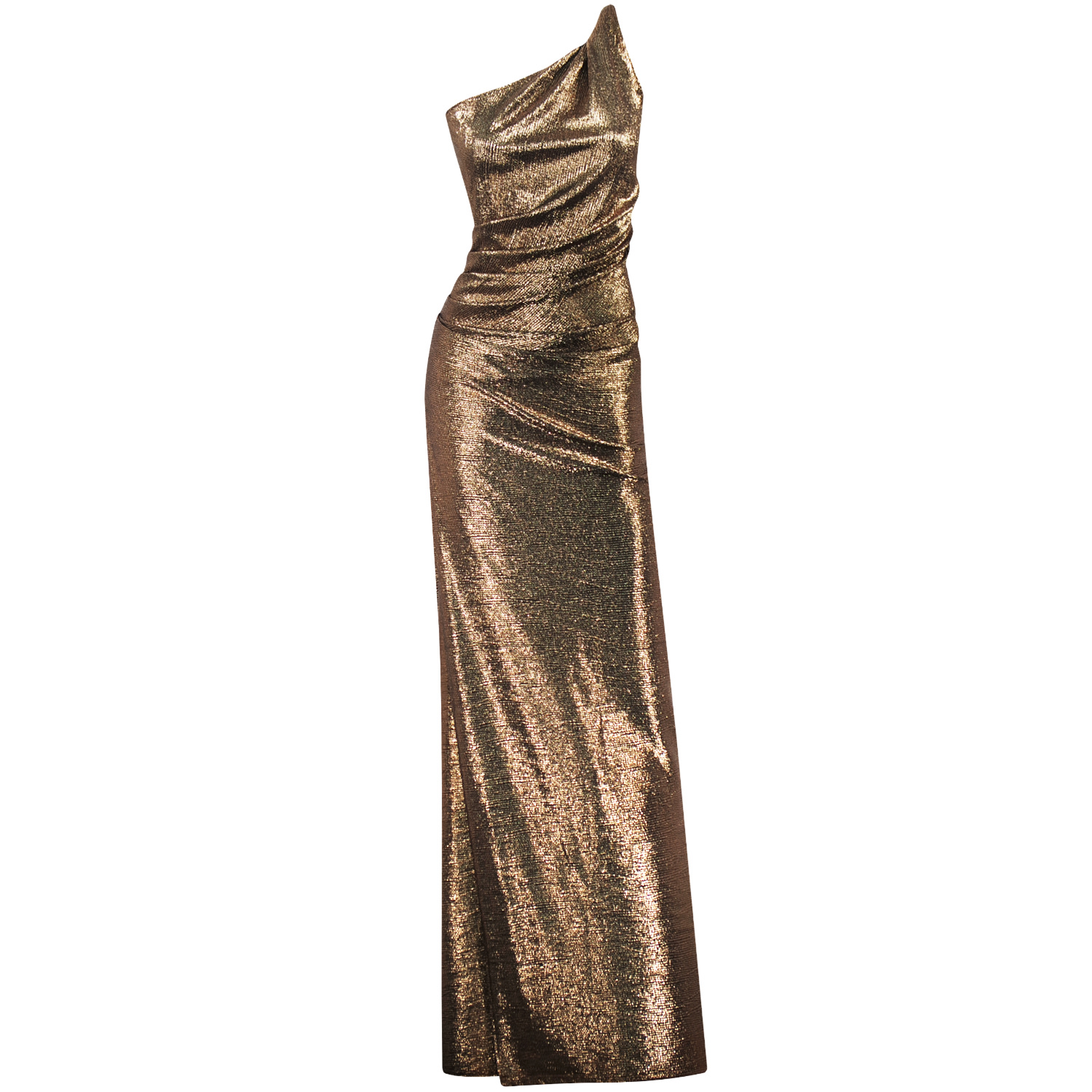 Women’s Brown / Neutrals Let There Be Light Bronze Metallic Maxi Dress Extra Small Me & Thee