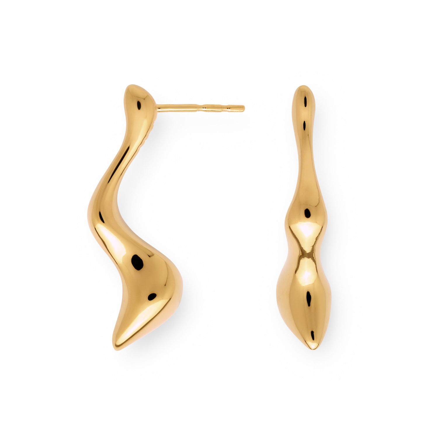 Women’s Poise Molten Drop Earrings - 18K Gold Vermeil Veyia Berlin