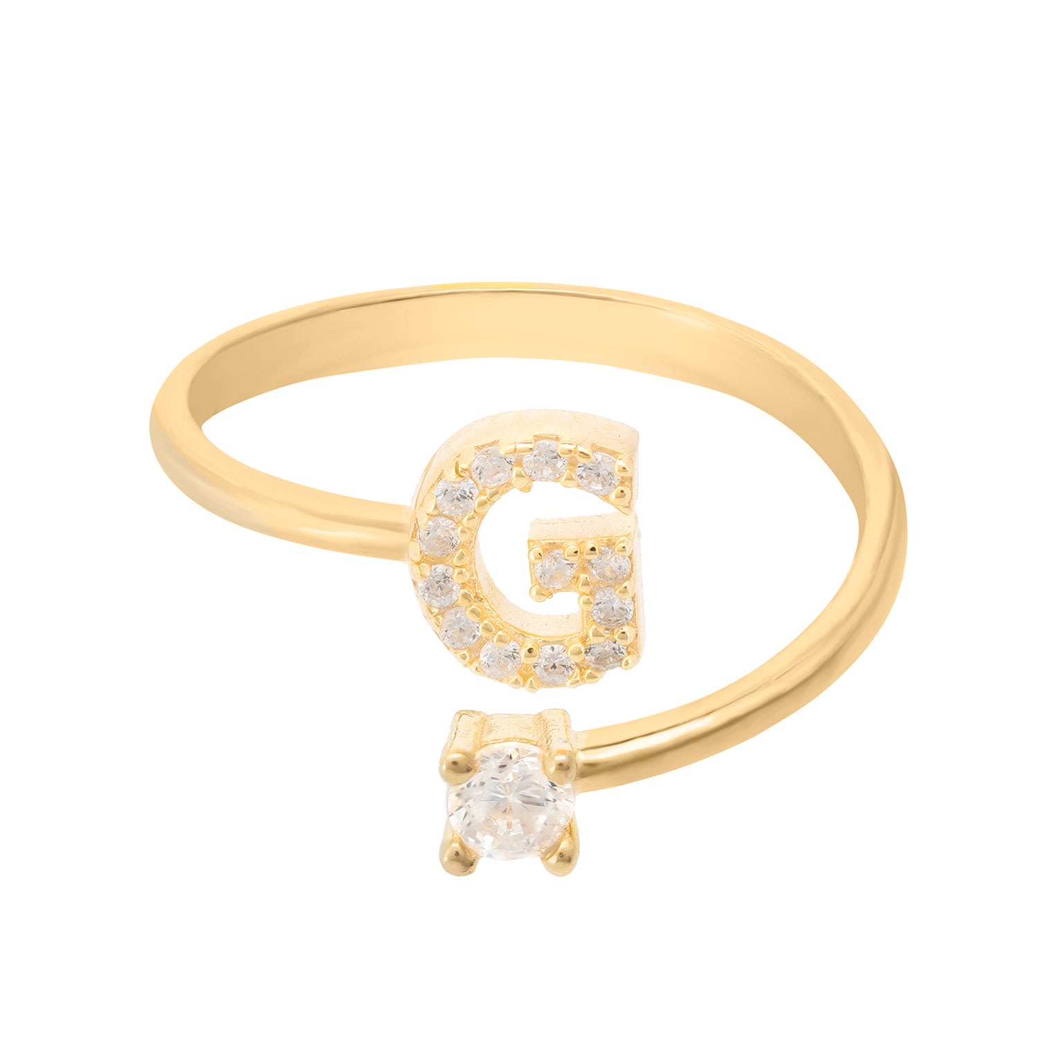 Women’s Gold / White Initial Ring Gold G Latelita