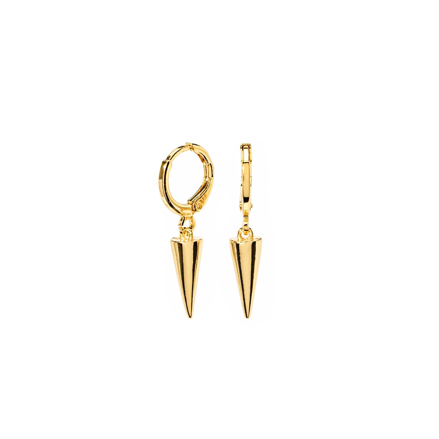 Women’s Gold Vermeil Spiked Dangling Huggie Earrings The Essential Jewels