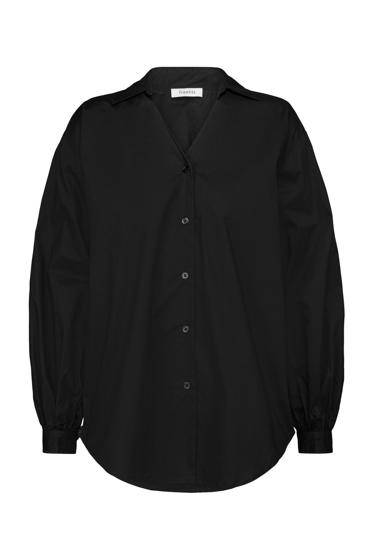 Women’s Audrey Organic Cotton Poplin Shirt - Black Extra Small FramhÅ«s