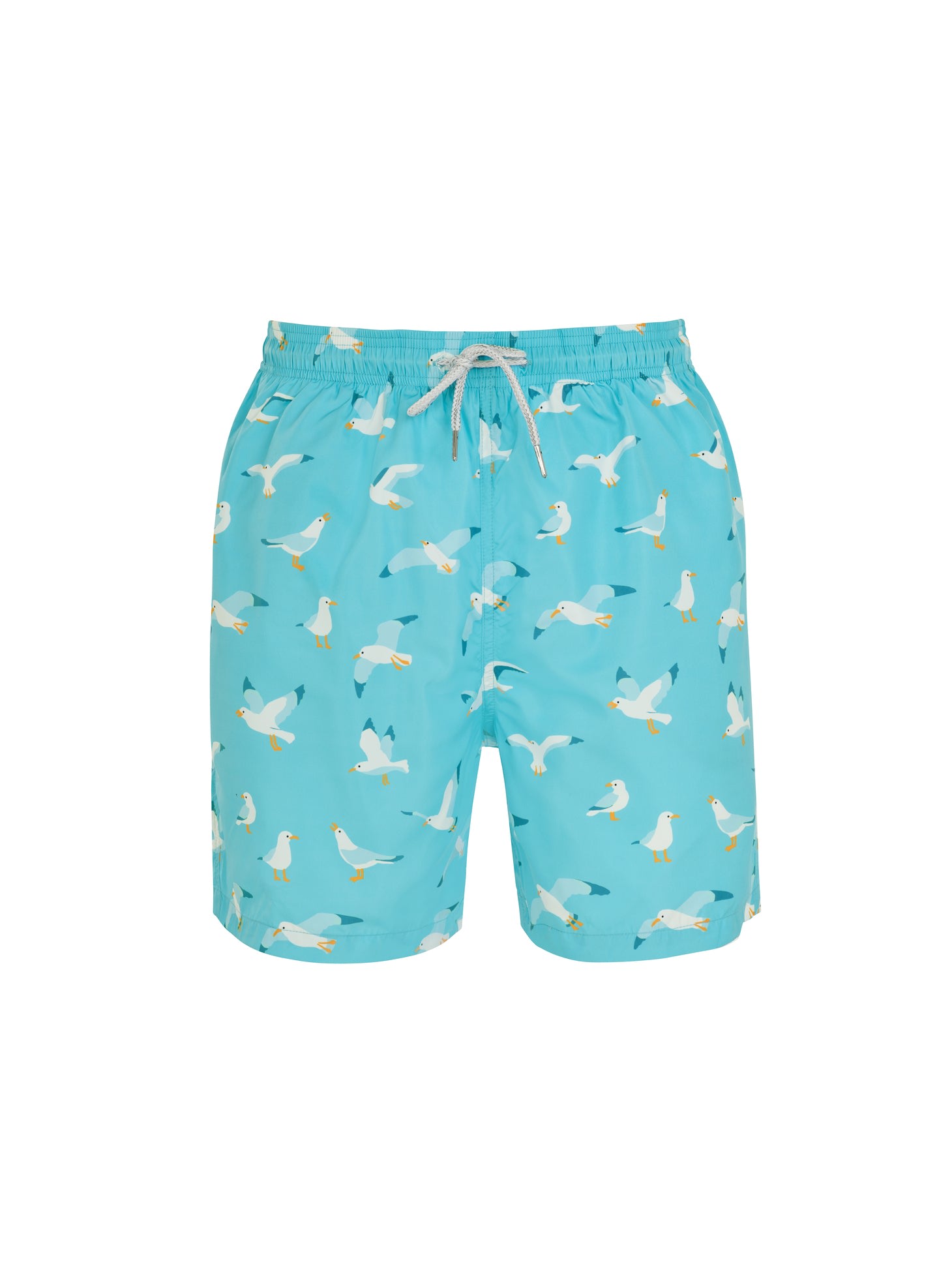 Men’s Swim Shorts Light Blue Seagulls - Blue Small Robert & Son Beachwear Ltd