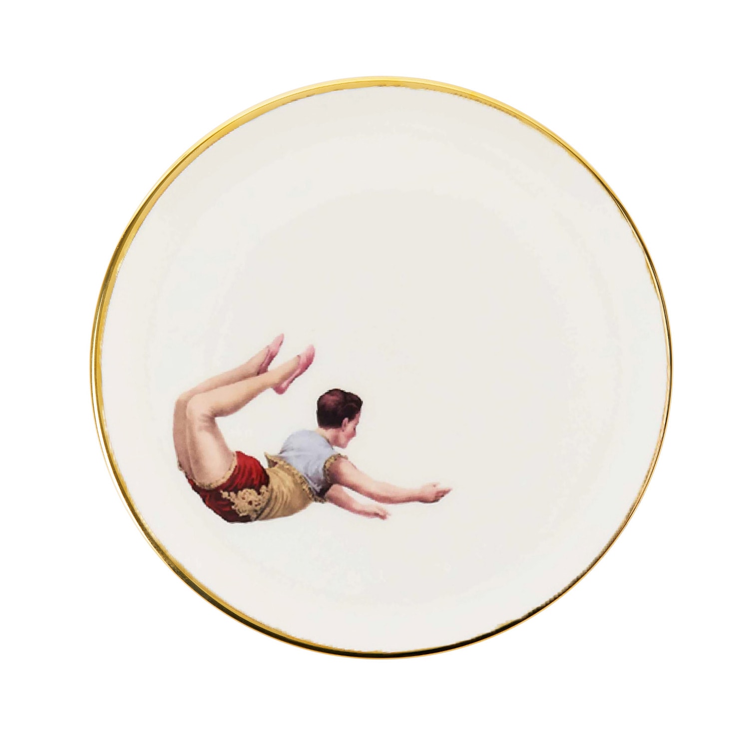 White Trapeze Boy Dessert Plate Melody Rose London