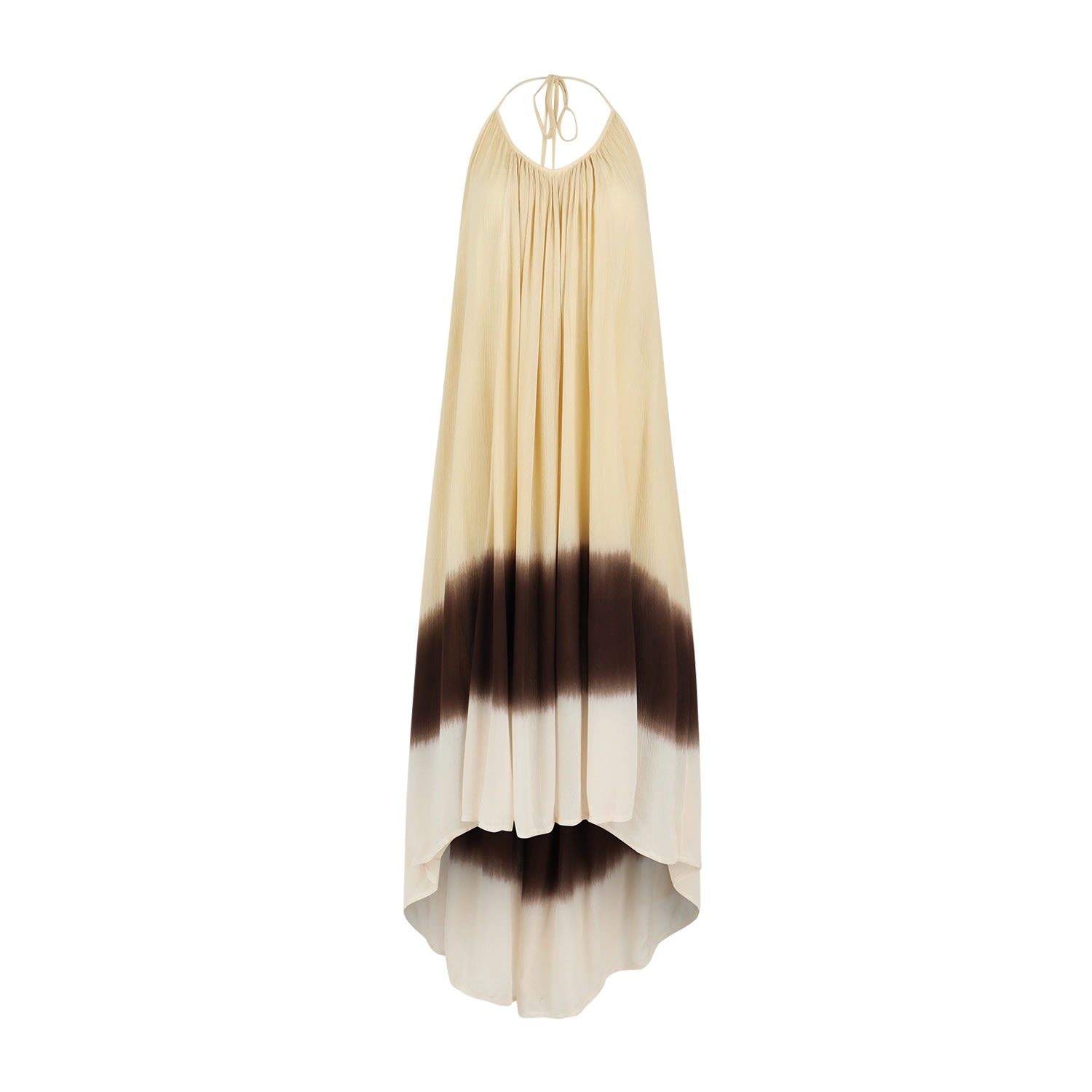 Women’s Neutrals Catalina Halter Backless Maxi Dress - Dip Dye Natural L/Xl Rocking Gypsy