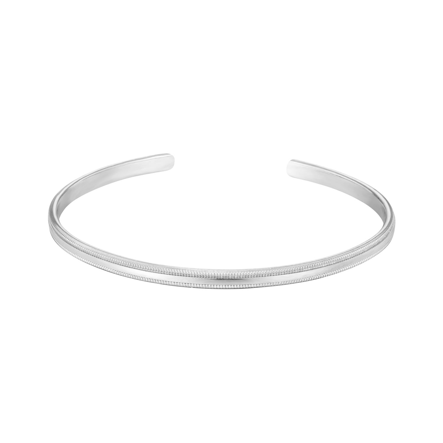 Women’s Ecoated Sterling Silver Engraved Edge Cuff Bangle Seol + Gold