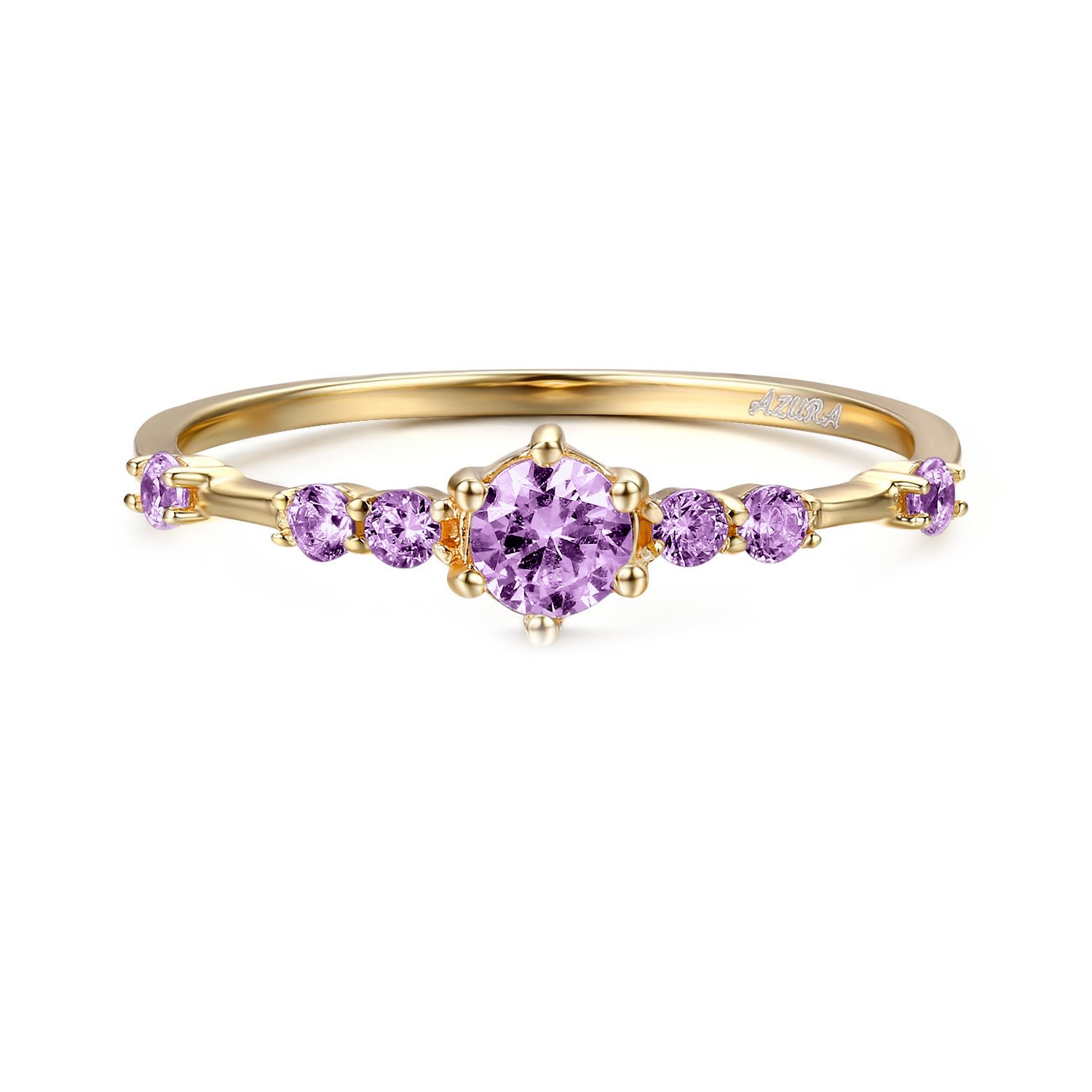 Women’s The Center Of The Universe Amethyst Ring Yellow Gold Vermeil Azura Jewelry New York