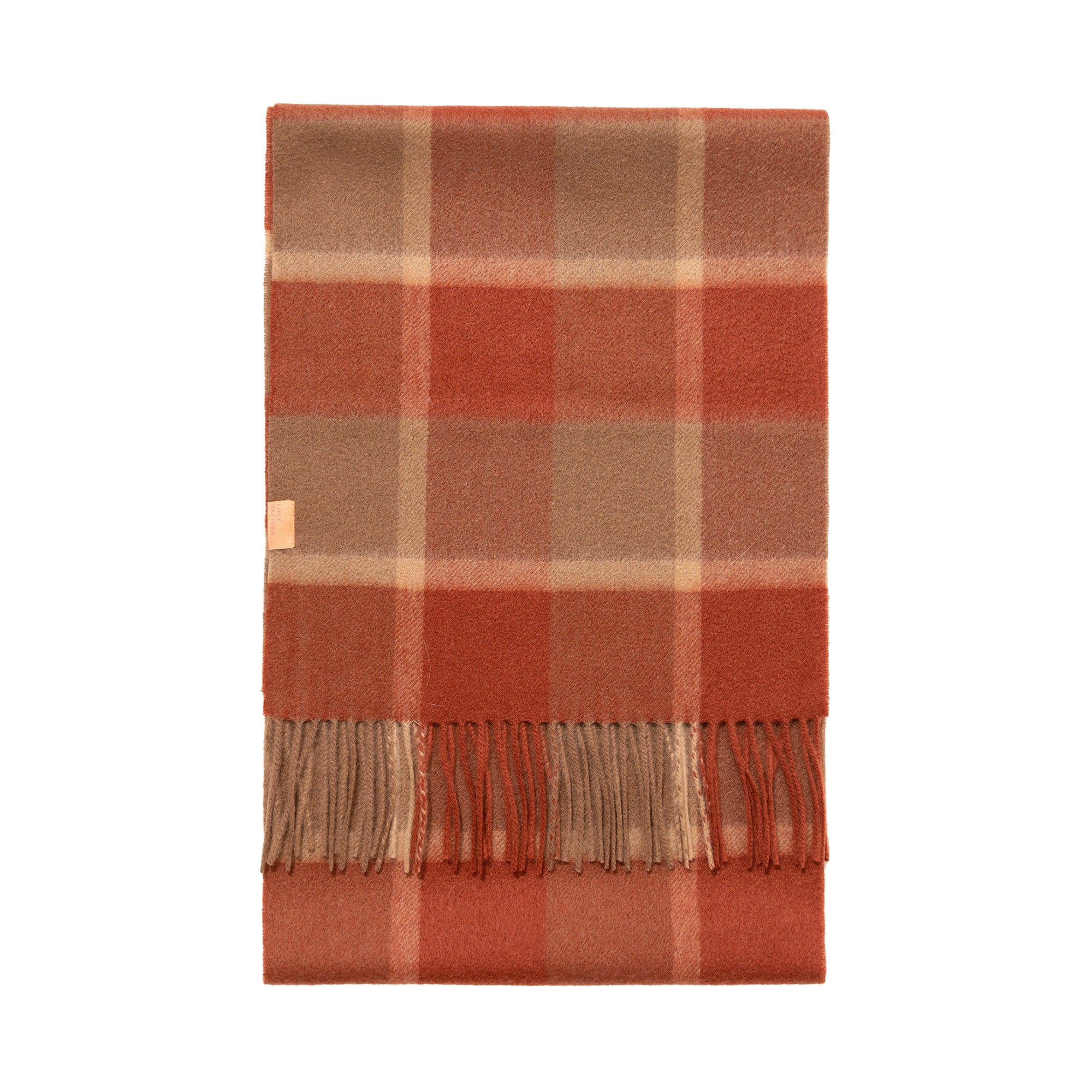 Women’s Rose Gold / Red "Plaid" Cashmere Scarf - Brick Red Lost Pattern Nyc