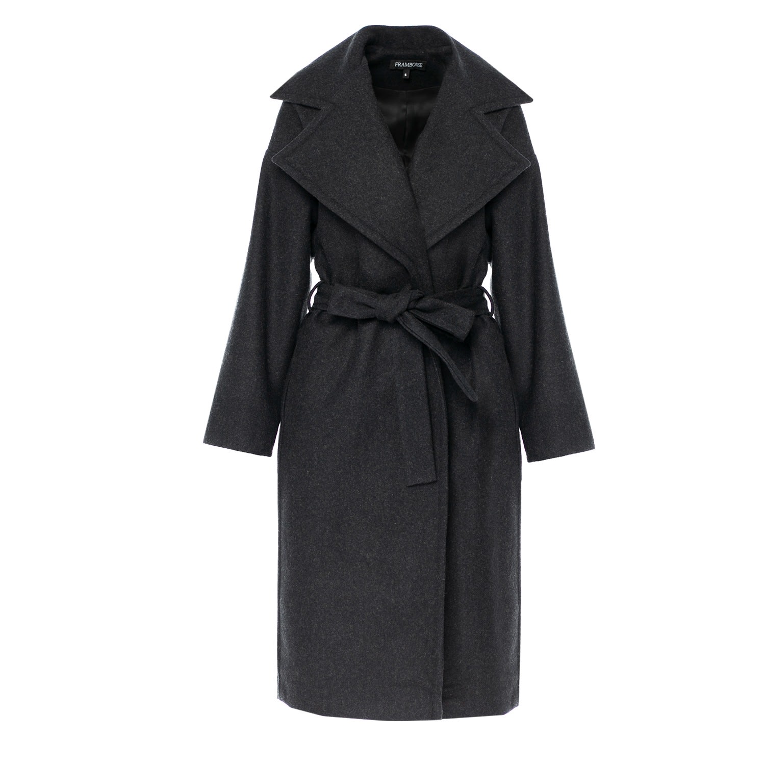 Women’s Sabina Black Oversize Wool Coat Medium Framboise