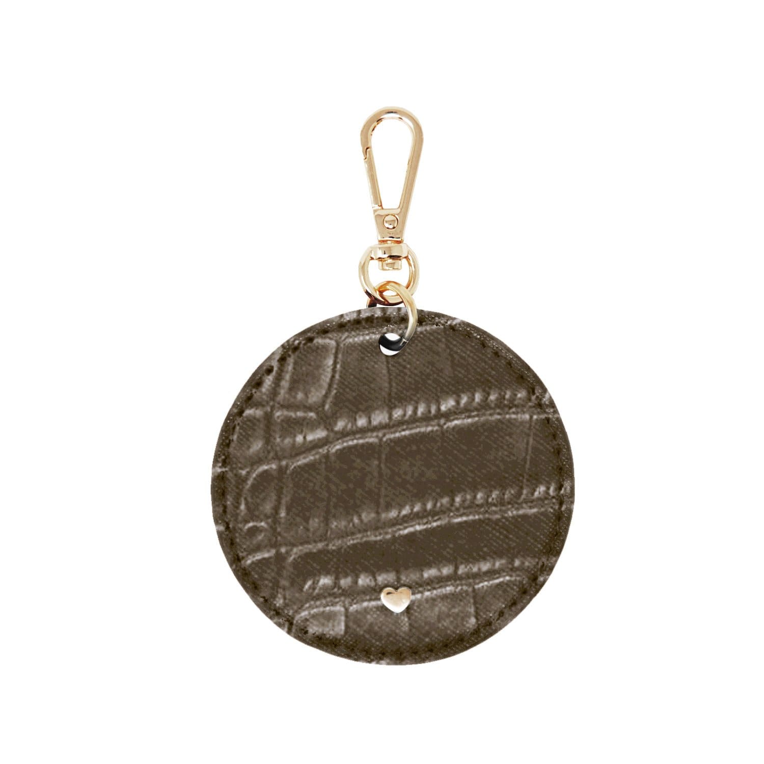 Luxe Croc Arlo Circle Keyring - Grey One Size Jlr London