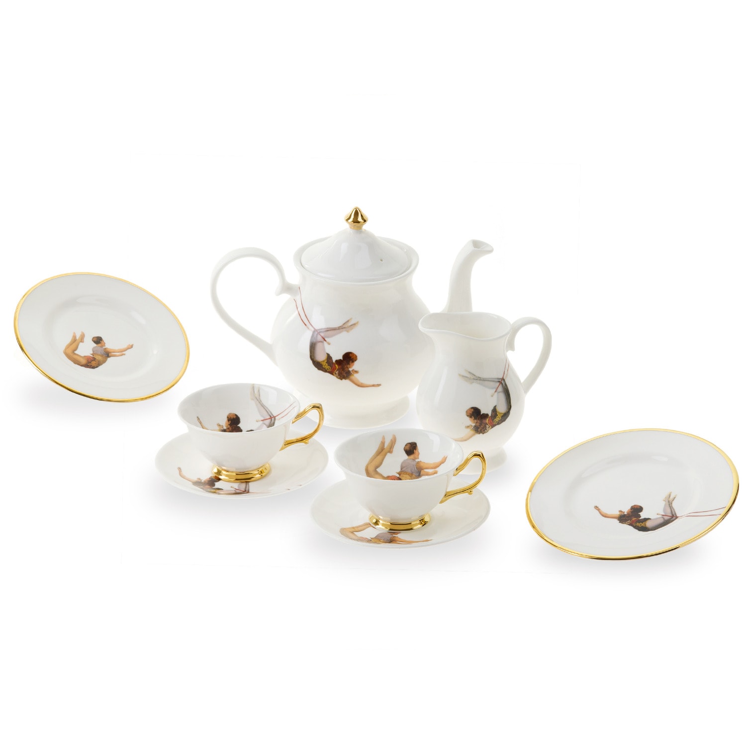 White Trapeze Tea For Two Tea Set Melody Rose London