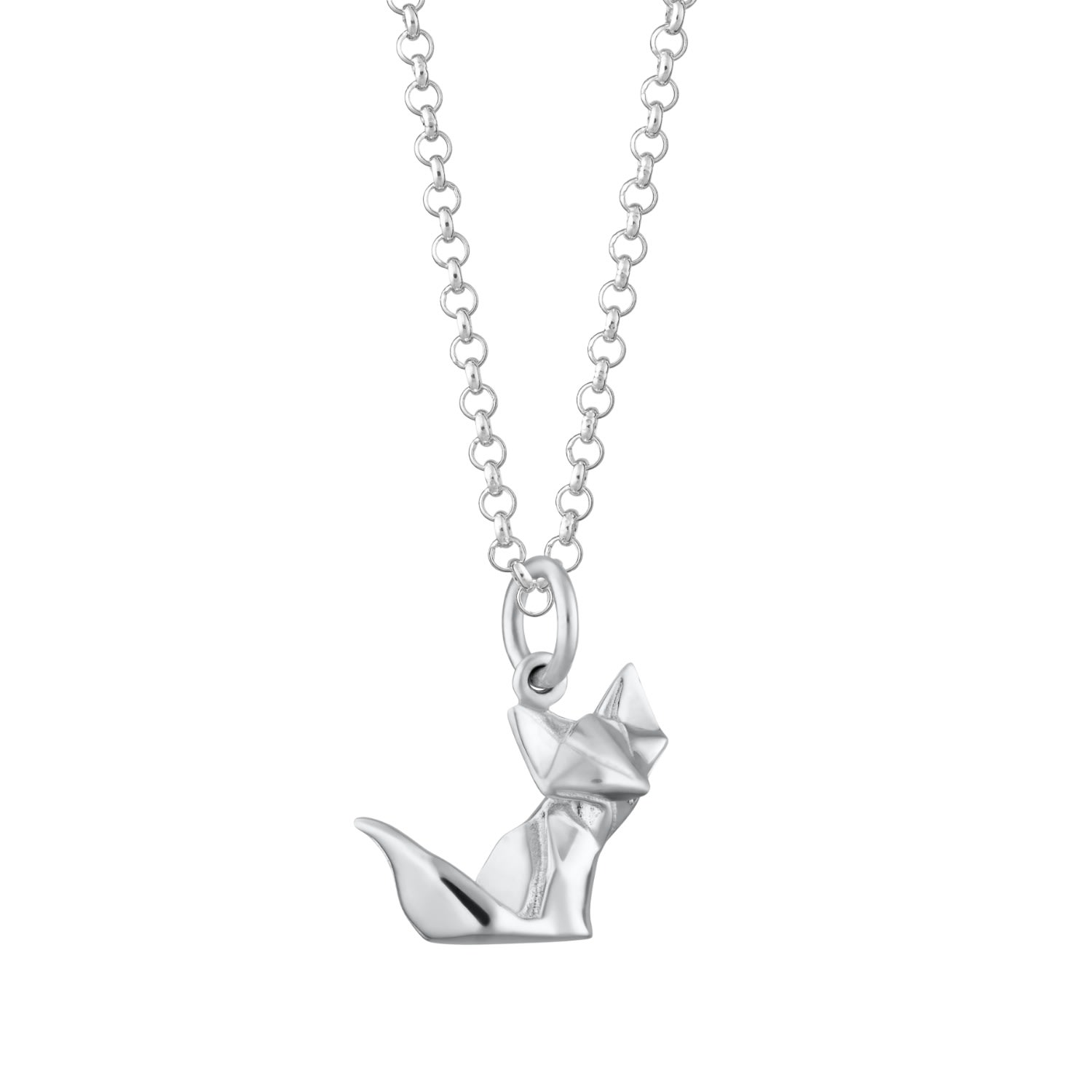 Women’s Sterling Silver Origami Fox Necklace Lily Charmed
