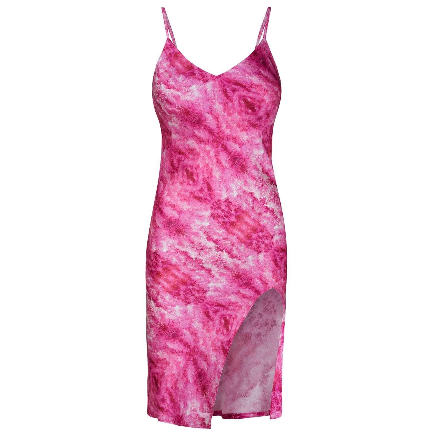 Women’s Pink / Purple Pink Bright Silk Slip Midi Dress Small Gelso Milano